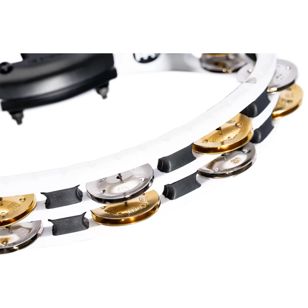 Meinl Mountable Molded ABS Tambourine, White, Mixed Jingles (TMT2M-WH) tambourines Meinl