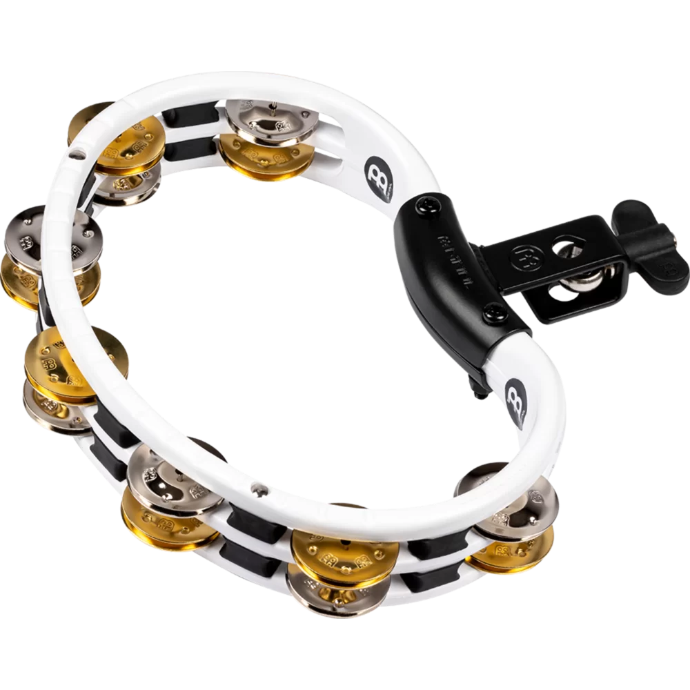 Meinl Mountable Molded ABS Tambourine, White, Mixed Jingles (TMT2M-WH) tambourines Meinl