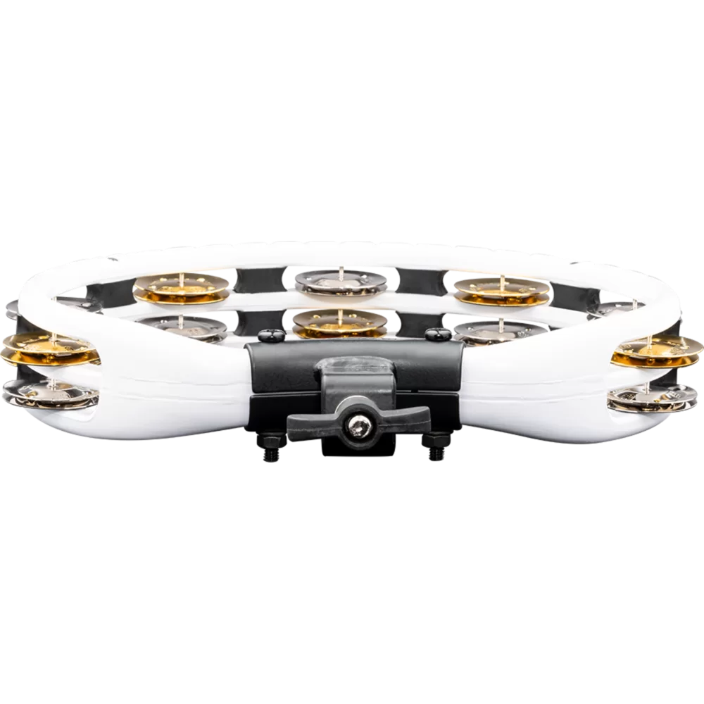 Meinl Mountable Molded ABS Tambourine, White, Mixed Jingles (TMT2M-WH) tambourines Meinl