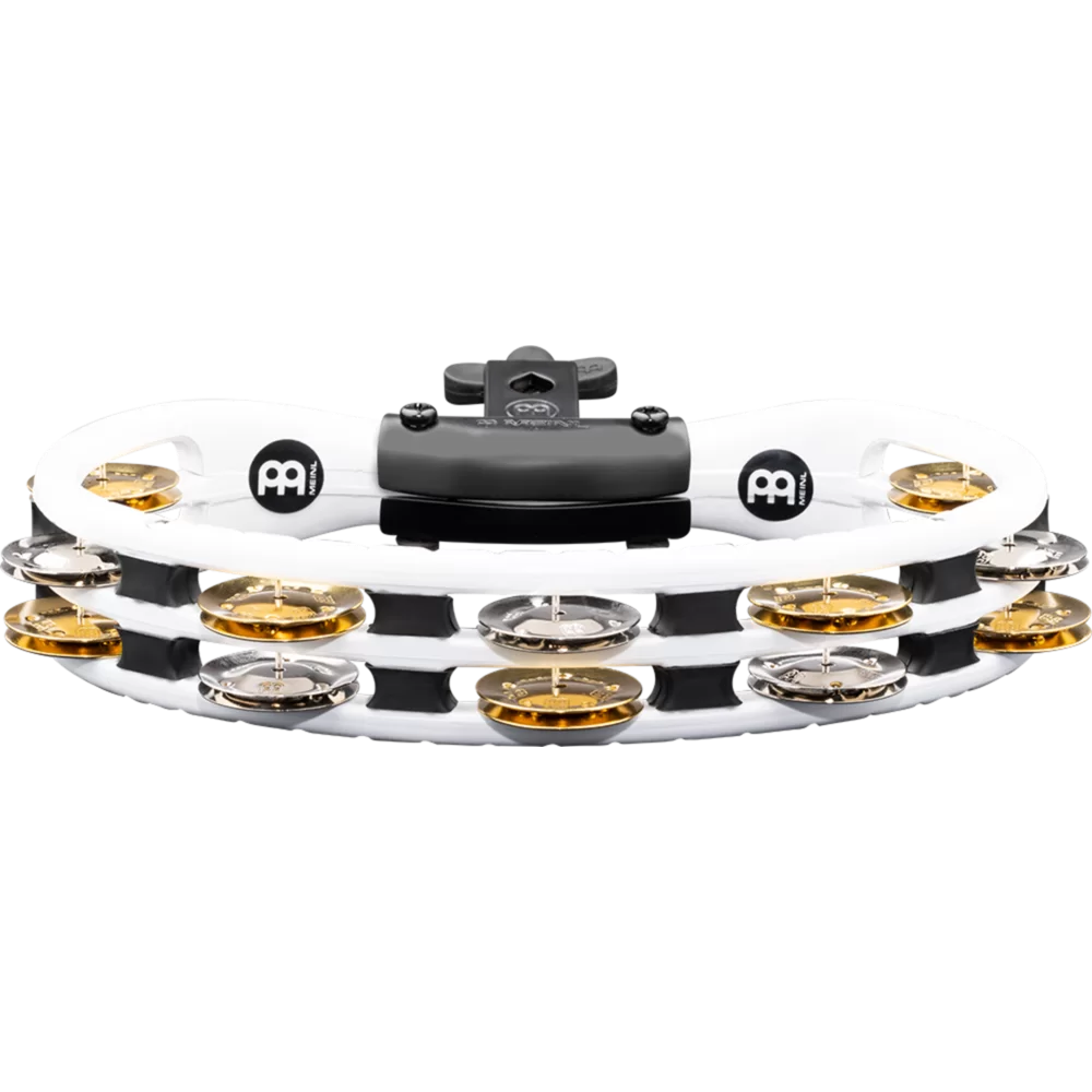 Meinl Mountable Molded ABS Tambourine, White, Mixed Jingles (TMT2M-WH) tambourines Meinl