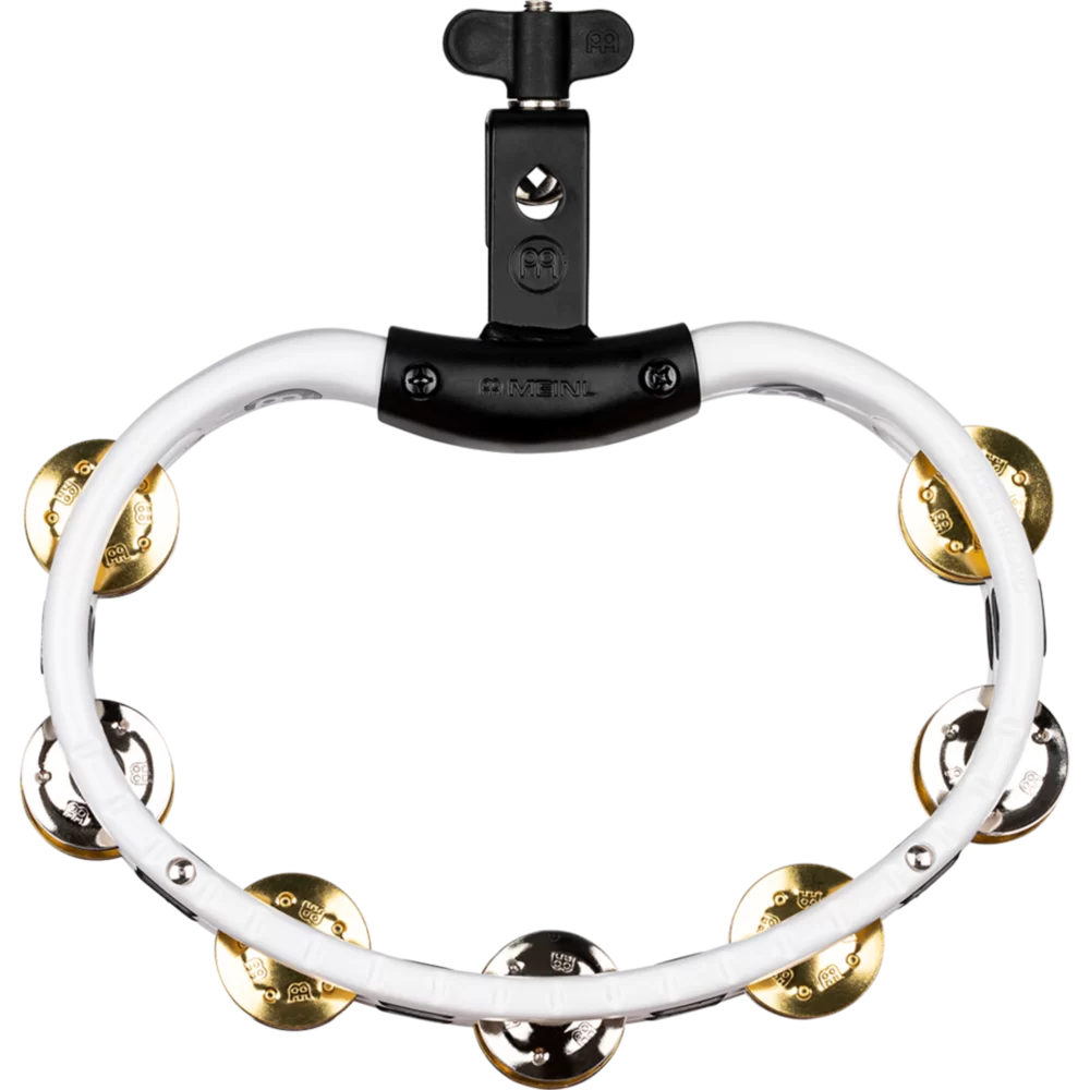 Meinl Mountable Molded ABS Tambourine, White, Mixed Jingles (TMT2M-WH) tambourines Meinl