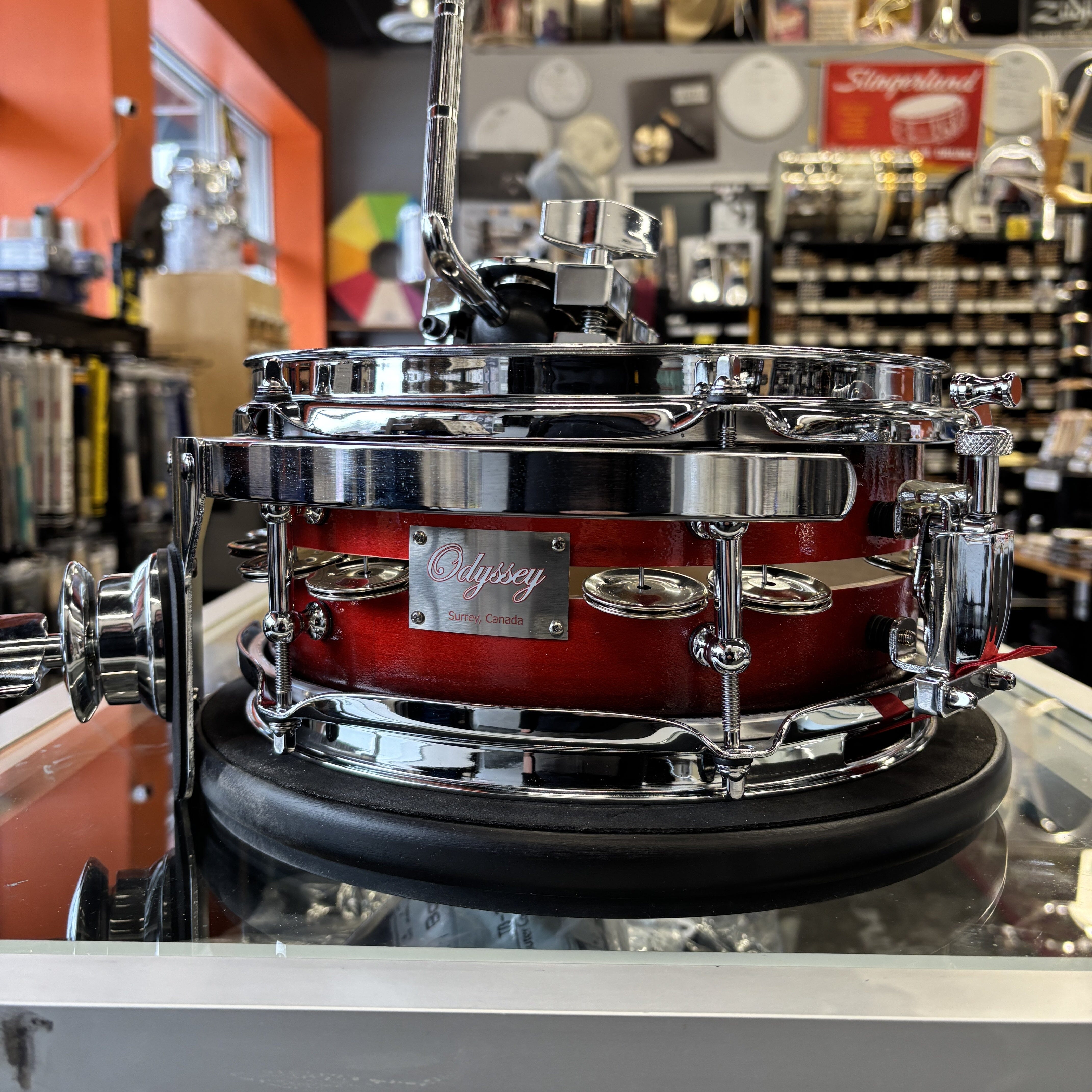 Odyssey 10" Jingle Snare Red Burst w/mount CONSIGNMENT DRUM KIT ODYSSEY