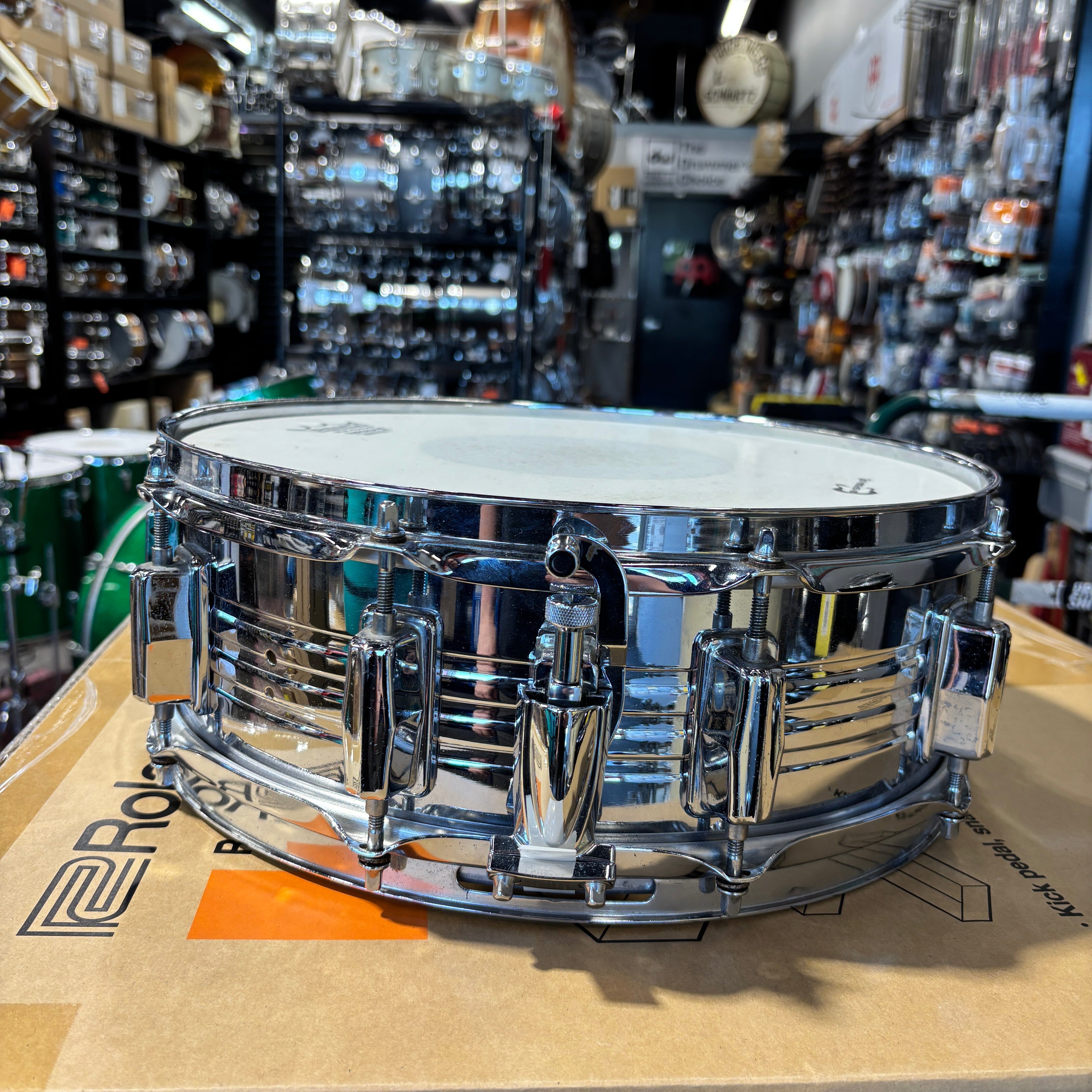 Pearl 1970s 14x5 Chrome Over Brass 10-Lug Snare Stewart Copeland Style CONSIGNMENT DRUM KIT Pearl