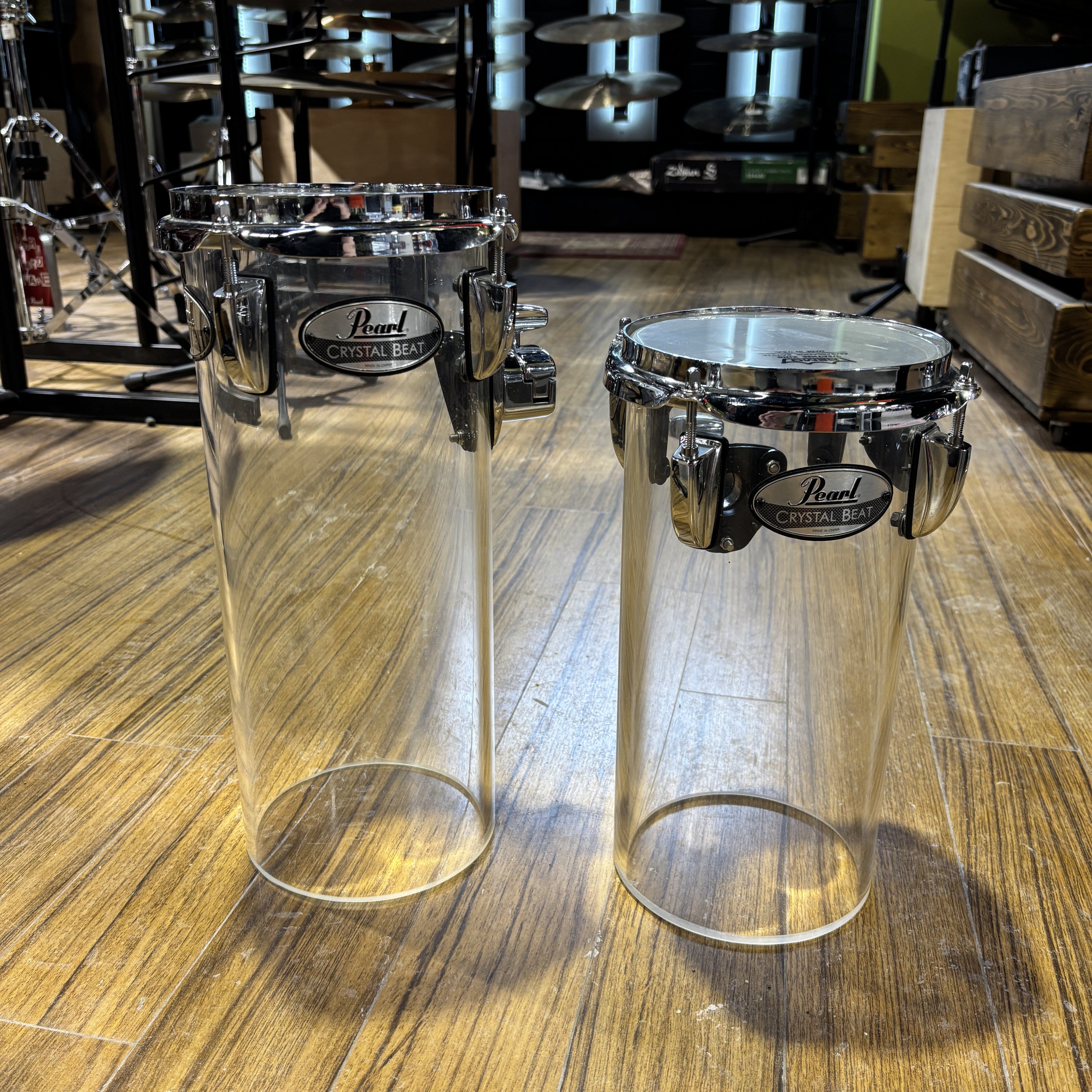 Pearl Rocket Tom Crystal Beat 6 x 12" and 6 x 14" USED DRUM KIT Pearl