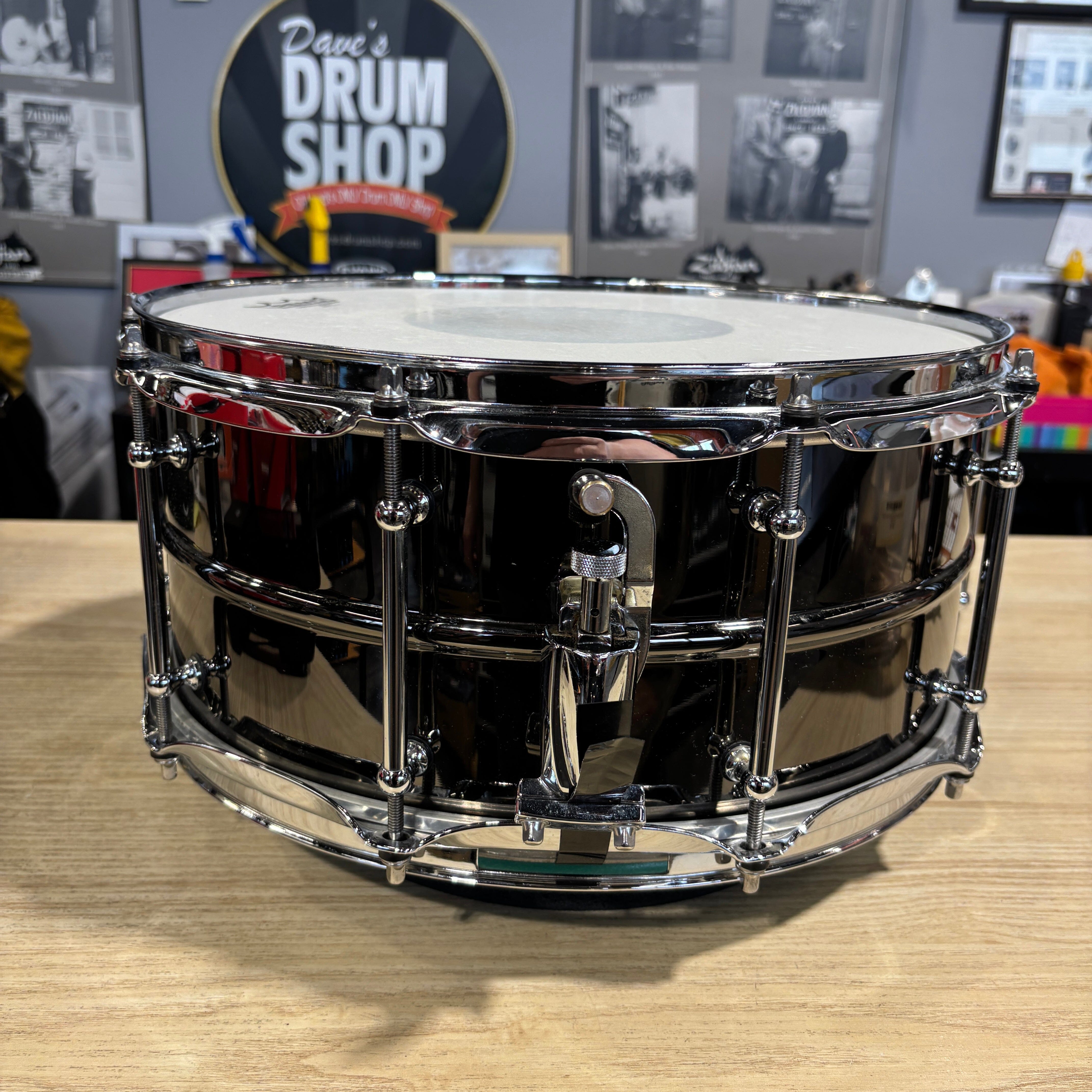 Pork Pie "BOB" 14 x 6.5 Black Nickel / Brass Snare USED SNARE DRUMS Pork Pie