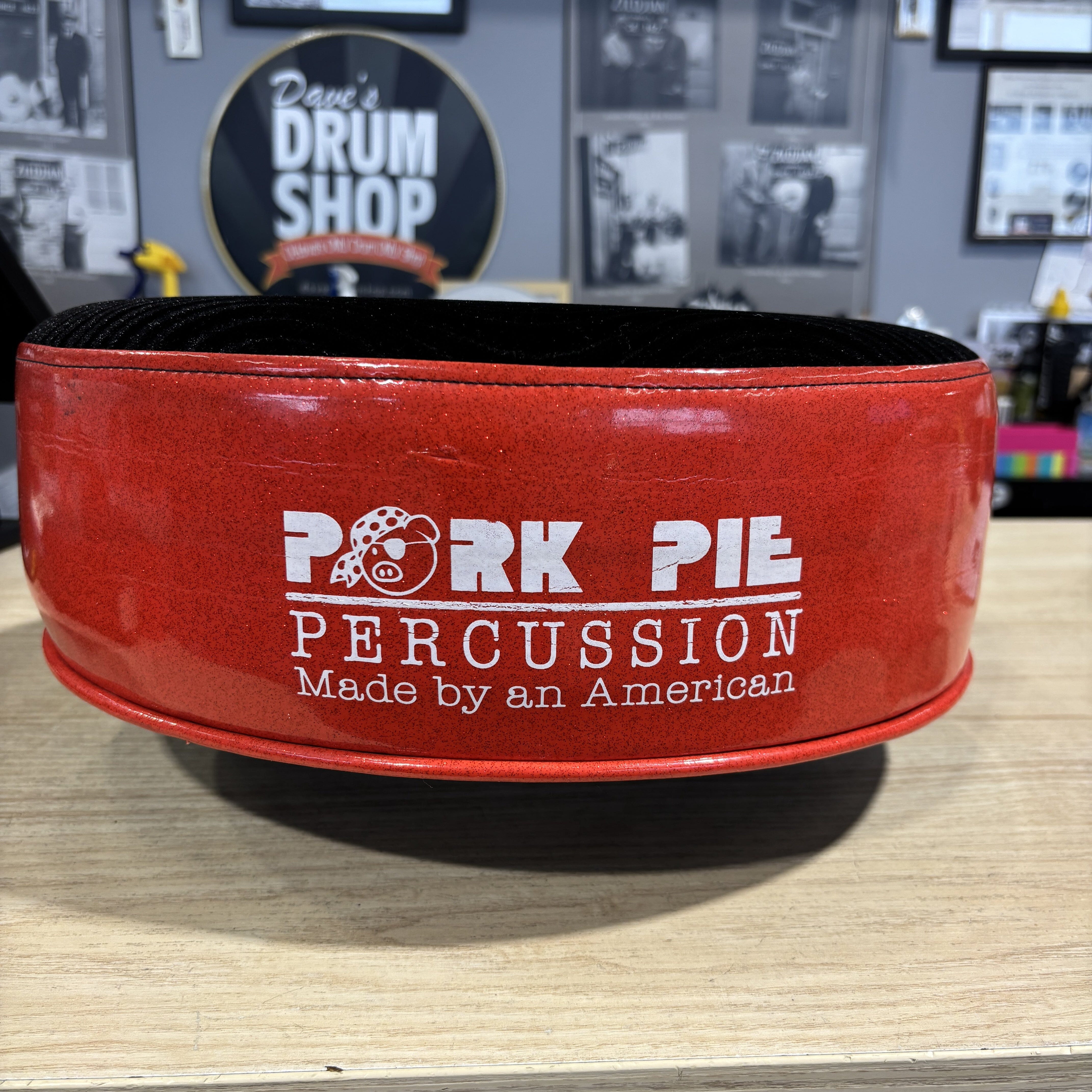 Pork Pie Throne Top Red Sparkle Vinyl with Cloth Top USED HARDWARE Pork Pie