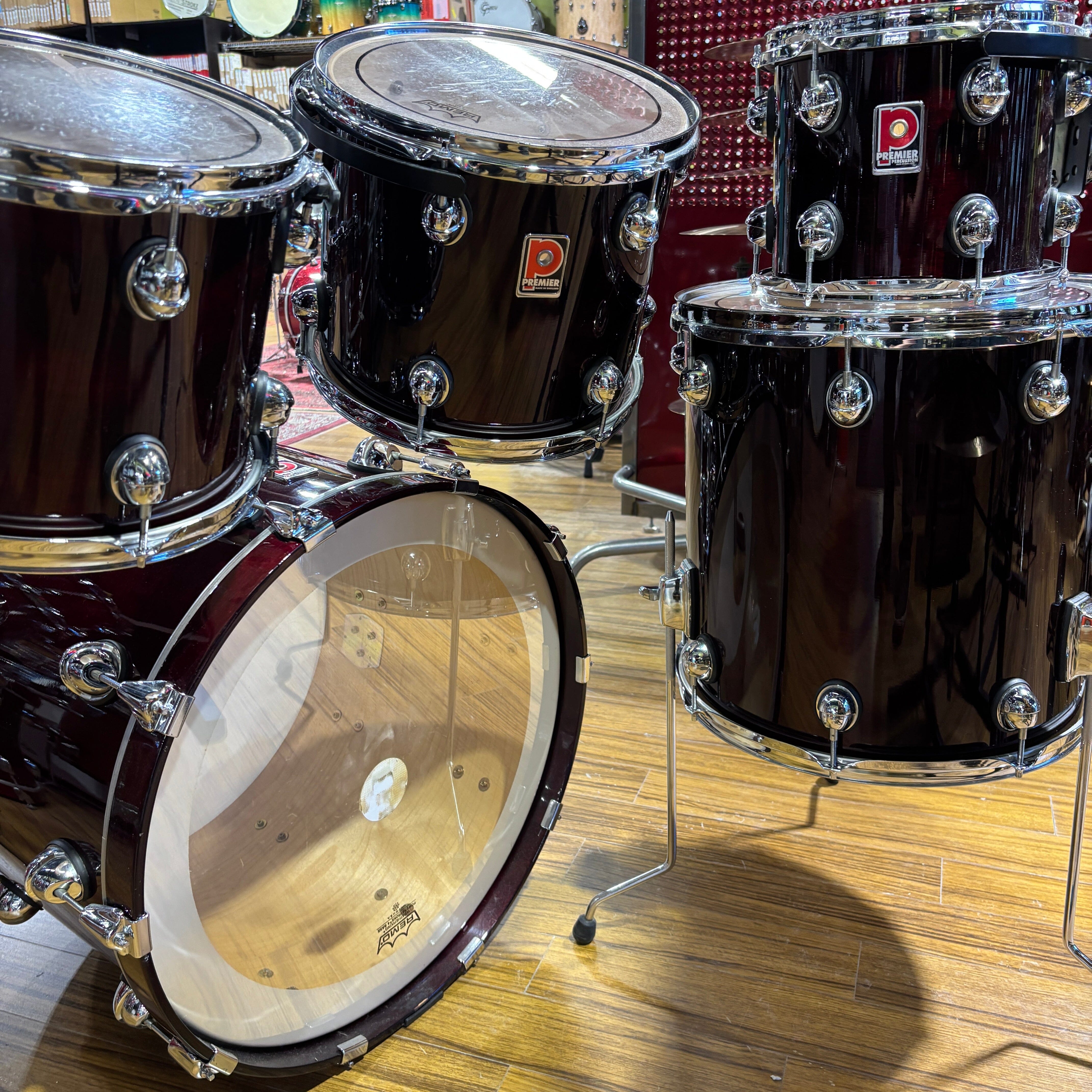Premier Genista Damask Red 10/12/13/16/22/Snare CONSIGNMENT DRUM KIT Premier
