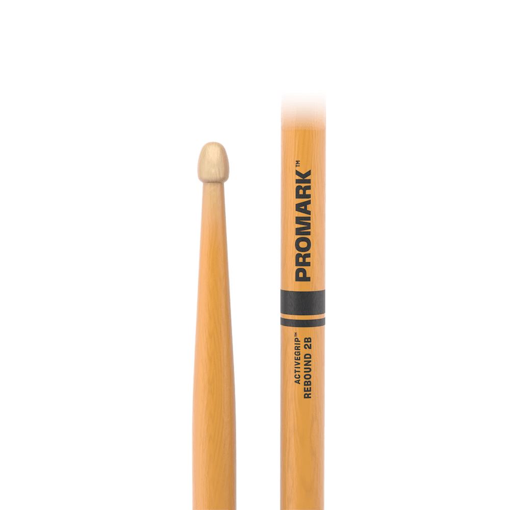 ProMark Rebound 2B ActiveGrip Clear Hickory Drum Sticks, Wood Tip (R2BAGC) DRUM STICKS Promark 