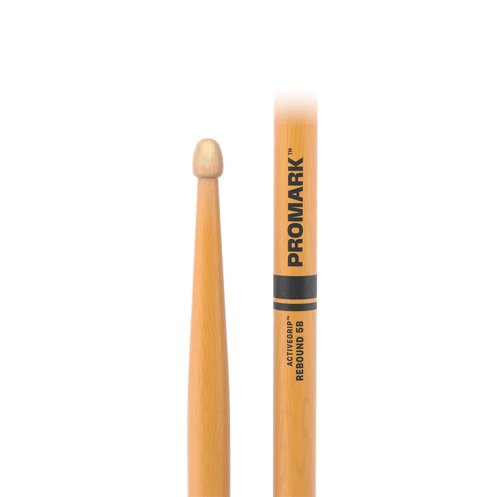 ProMark Rebound 5B ActiveGrip Clear Hickory Drum Sticks, Wood Tips (R5BAGC) DRUM STICKS Promark