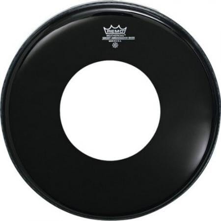 Remo 18" Ebony Ambassador Bass Drum Head w/Port Hole (ES-1018-CH) DRUM SKINS Remo