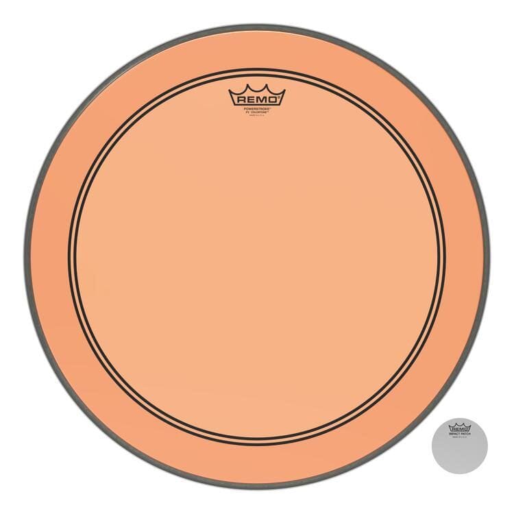Remo 20" Powerstroke 3 Colortone Bass Drum Head, Orange (P3-1320-CT-OG) DRUM SKINS Remo 