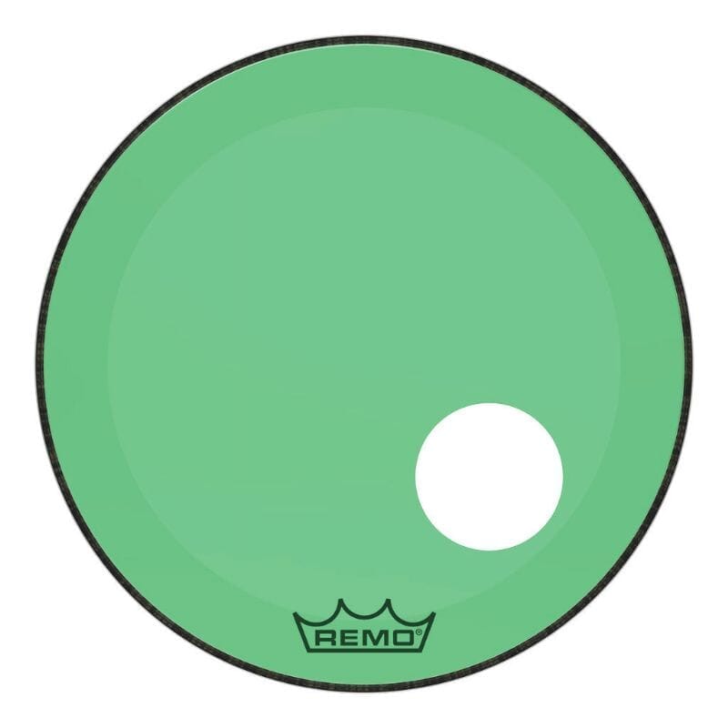 Remo 24" Powerstroke 3 Colortone Drum Head w/ Port, Green (P3-1324-CT-GNOH) DRUM SKINS Remo