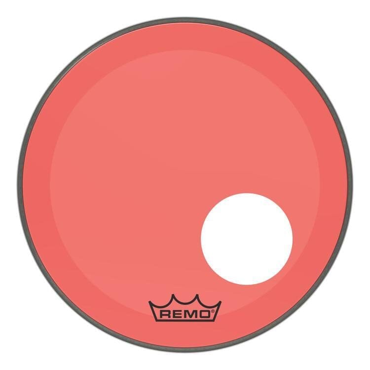 Remo 24" Powerstroke 3 Colortone Drum Head w/ Port, Red (P3-1324-CT-RDOH) DRUM SKINS Remo
