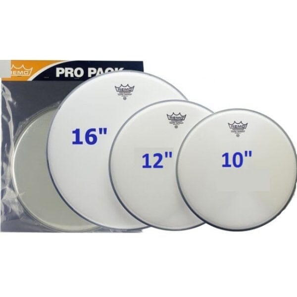 Remo Pro Pack Coated Emperor 10",12",16" plus 14" Ambassador (PP-1880-BE) DRUM SKINS Remo