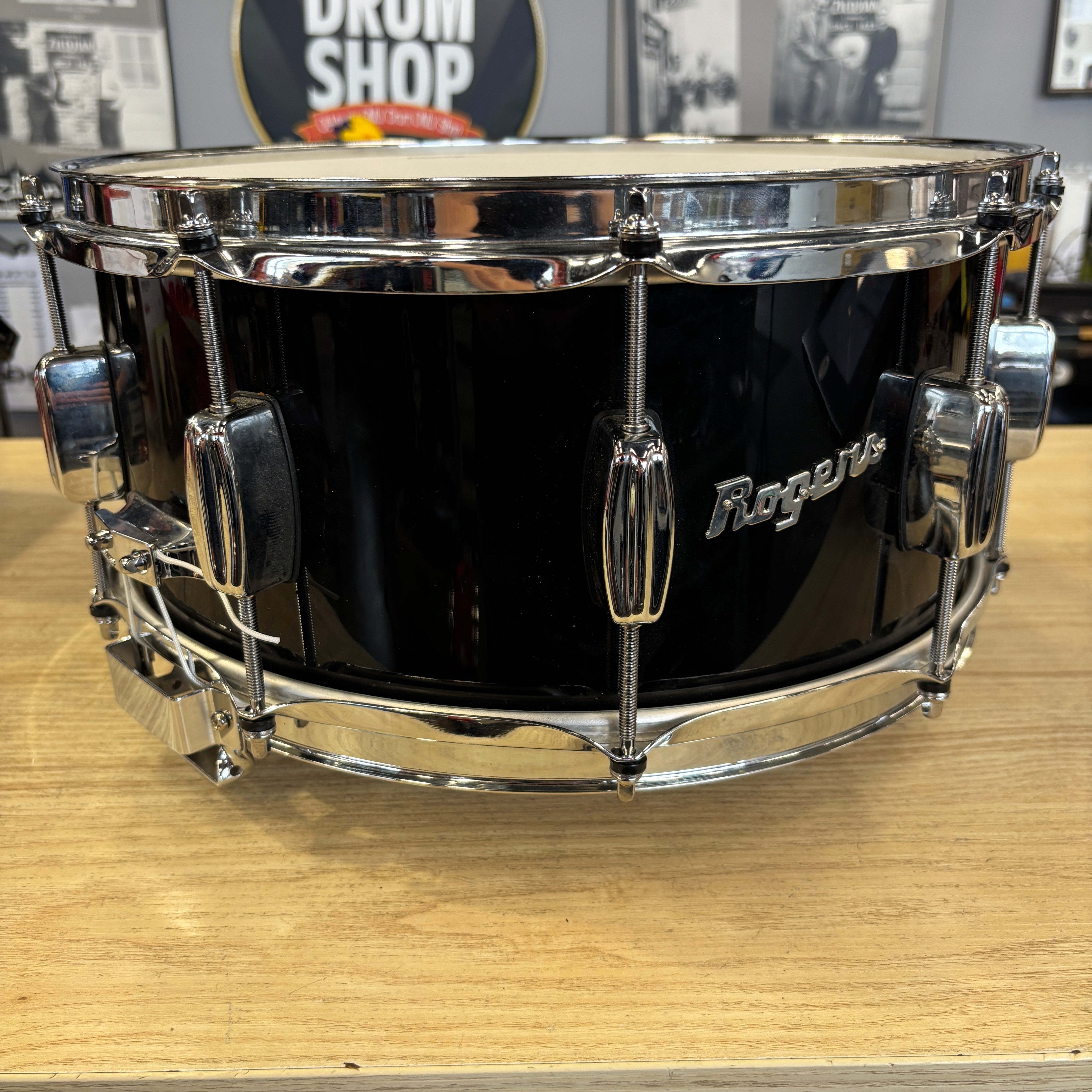 Rogers 6.5x14 Wood Dynasonic Piano Black (2020s) CONSIGNMENT DRUM KIT Rogers USA