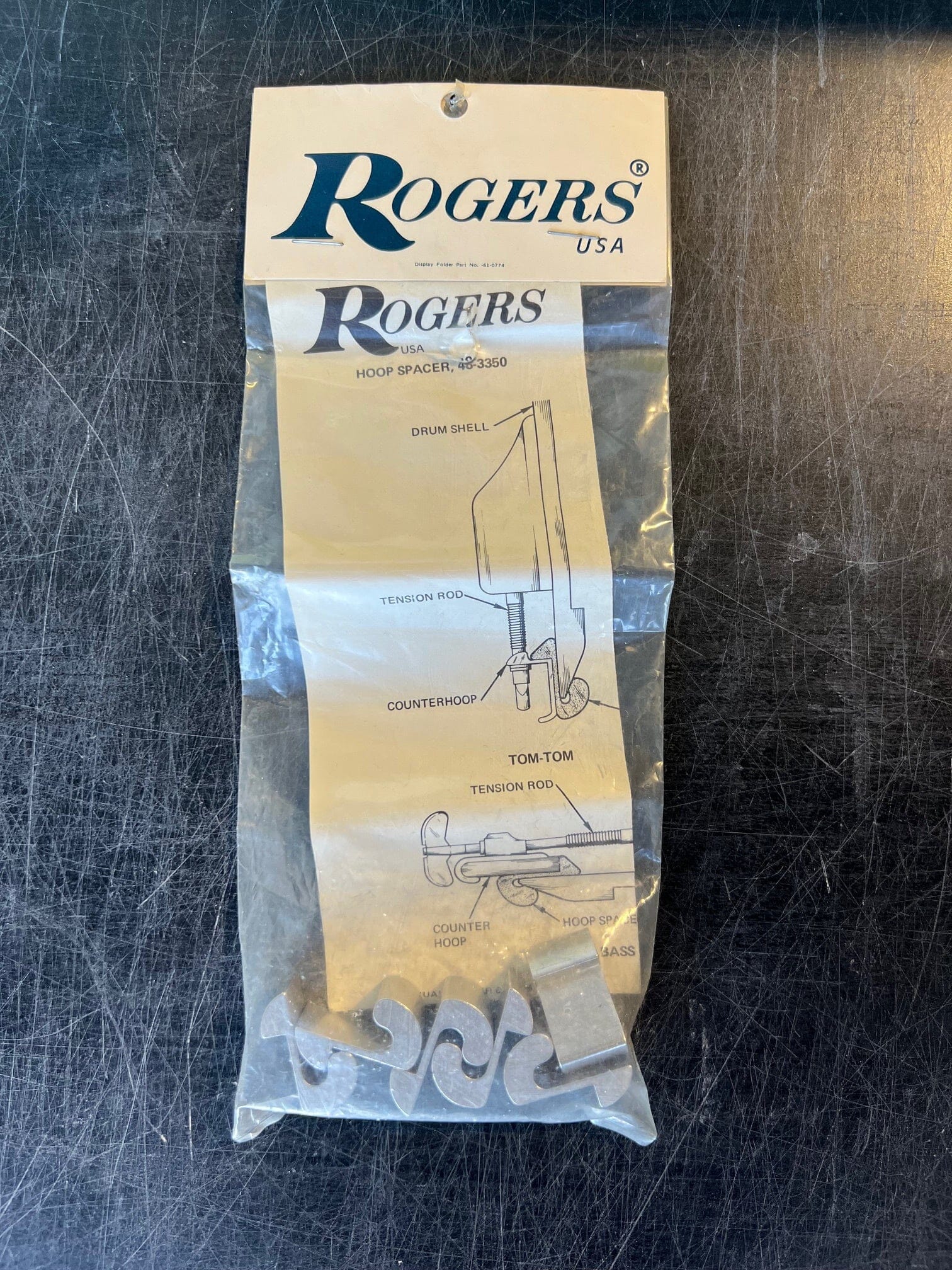 Rogers Hoop Spacers Conversion Clips, Rack or Floor Tom to Concert Tom, 6 pack (48-3350) USED DRUM ACCESORIES Rogers USA