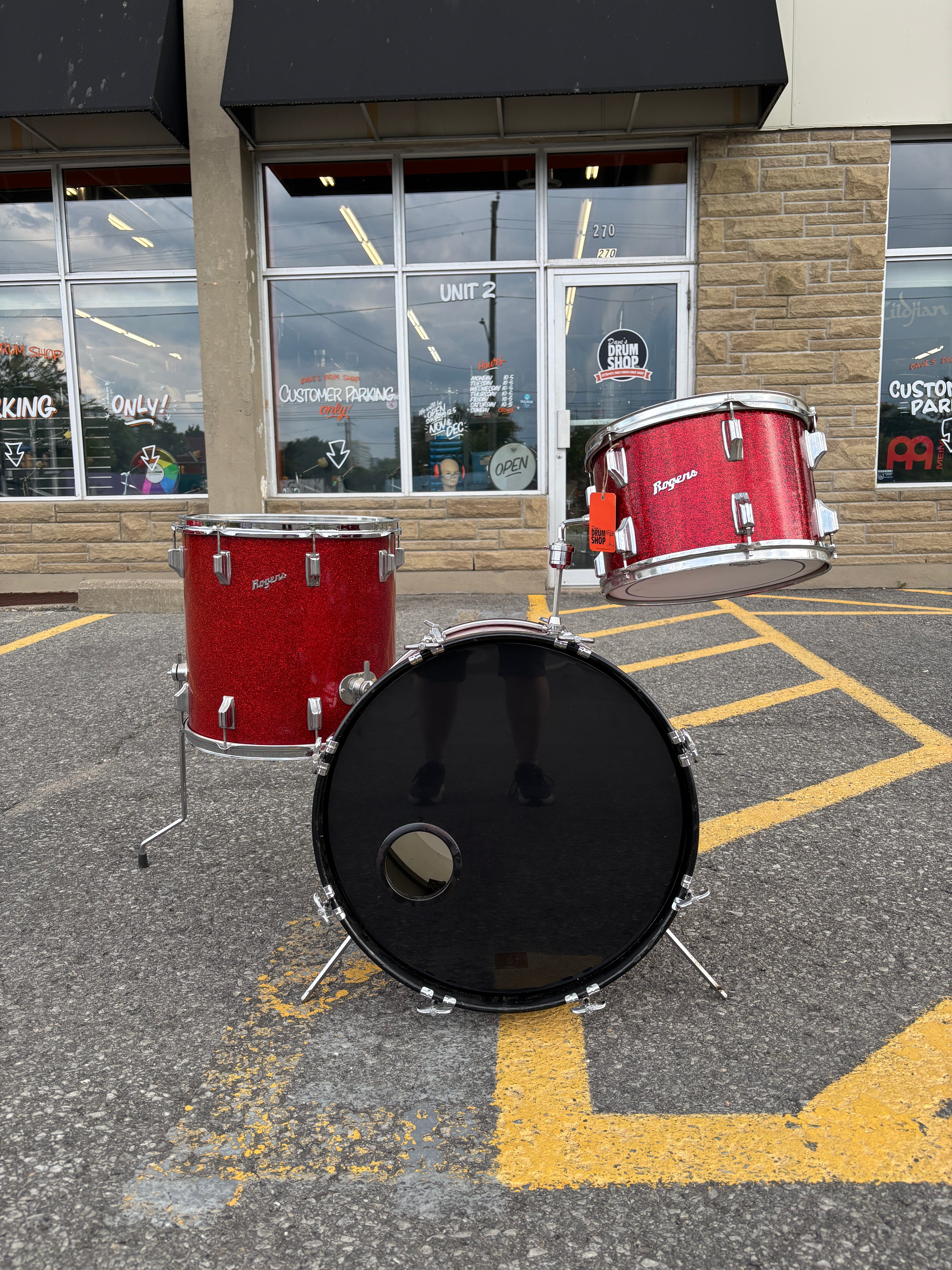 Rogers Red Sparkle 3pc Dayton Holiday CONSIGNMENT DRUM KIT Rogers