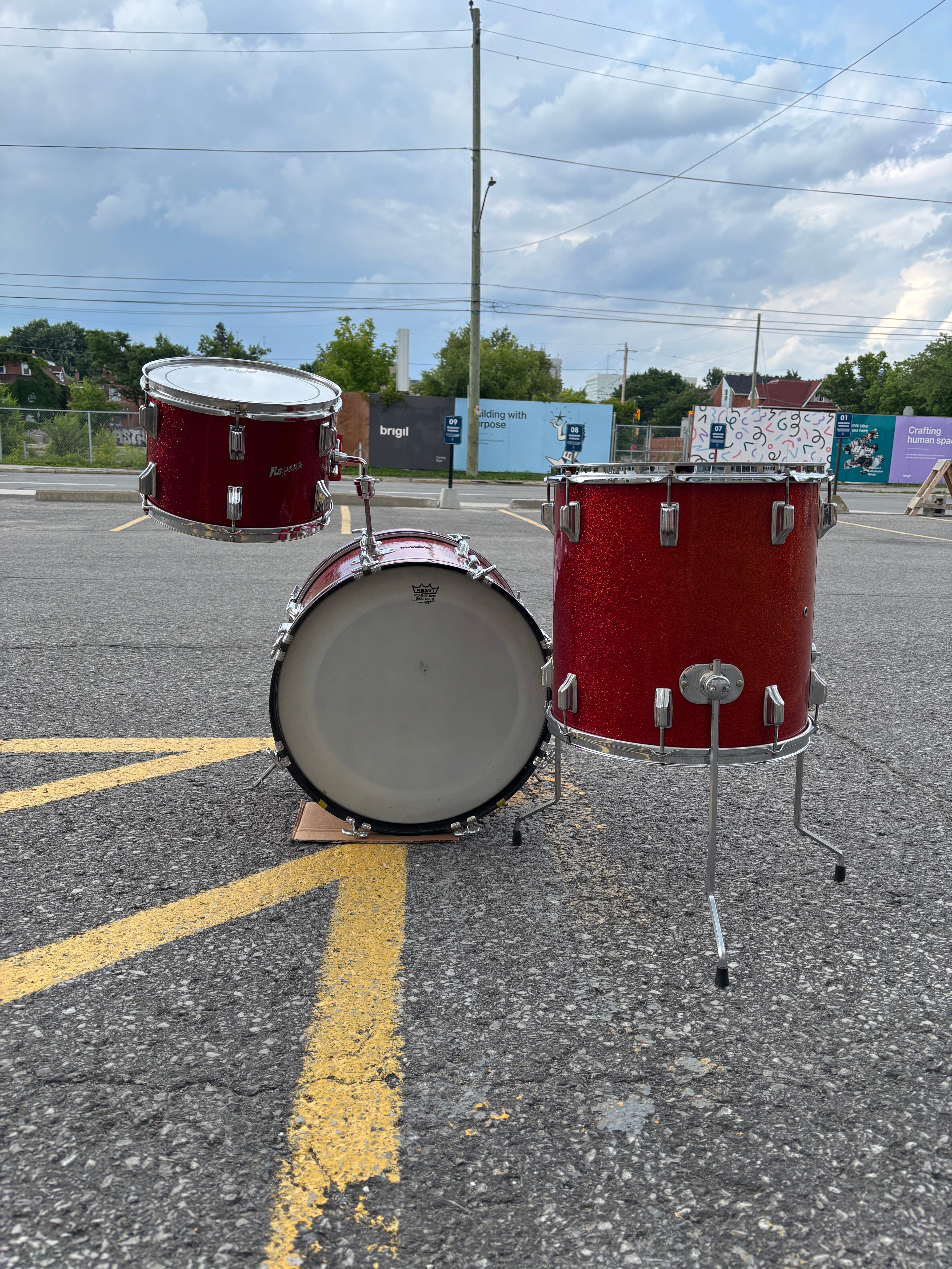 Rogers Red Sparkle 3pc Dayton Holiday CONSIGNMENT DRUM KIT Rogers