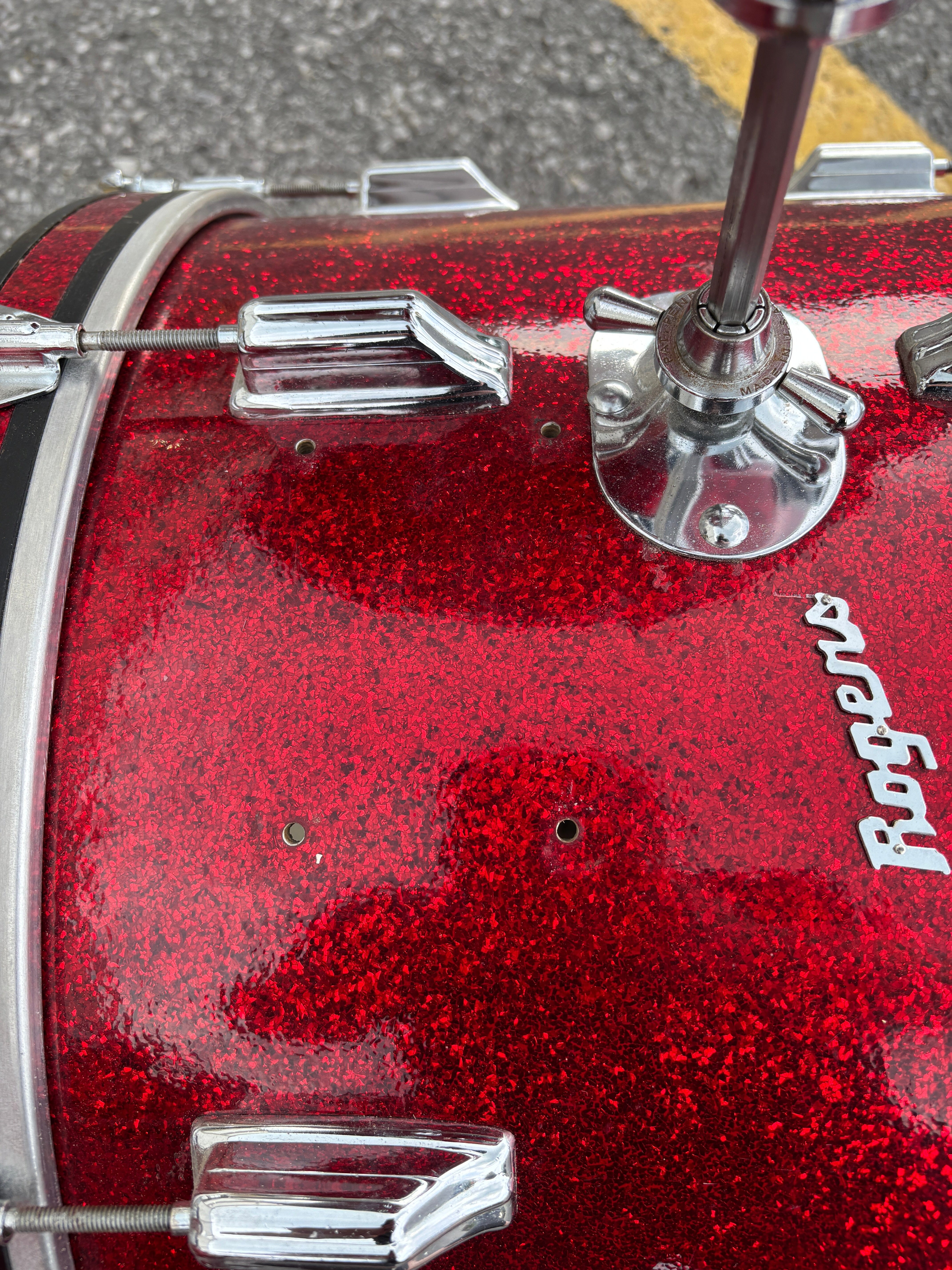 Rogers Red Sparkle 3pc Dayton Holiday CONSIGNMENT DRUM KIT Rogers