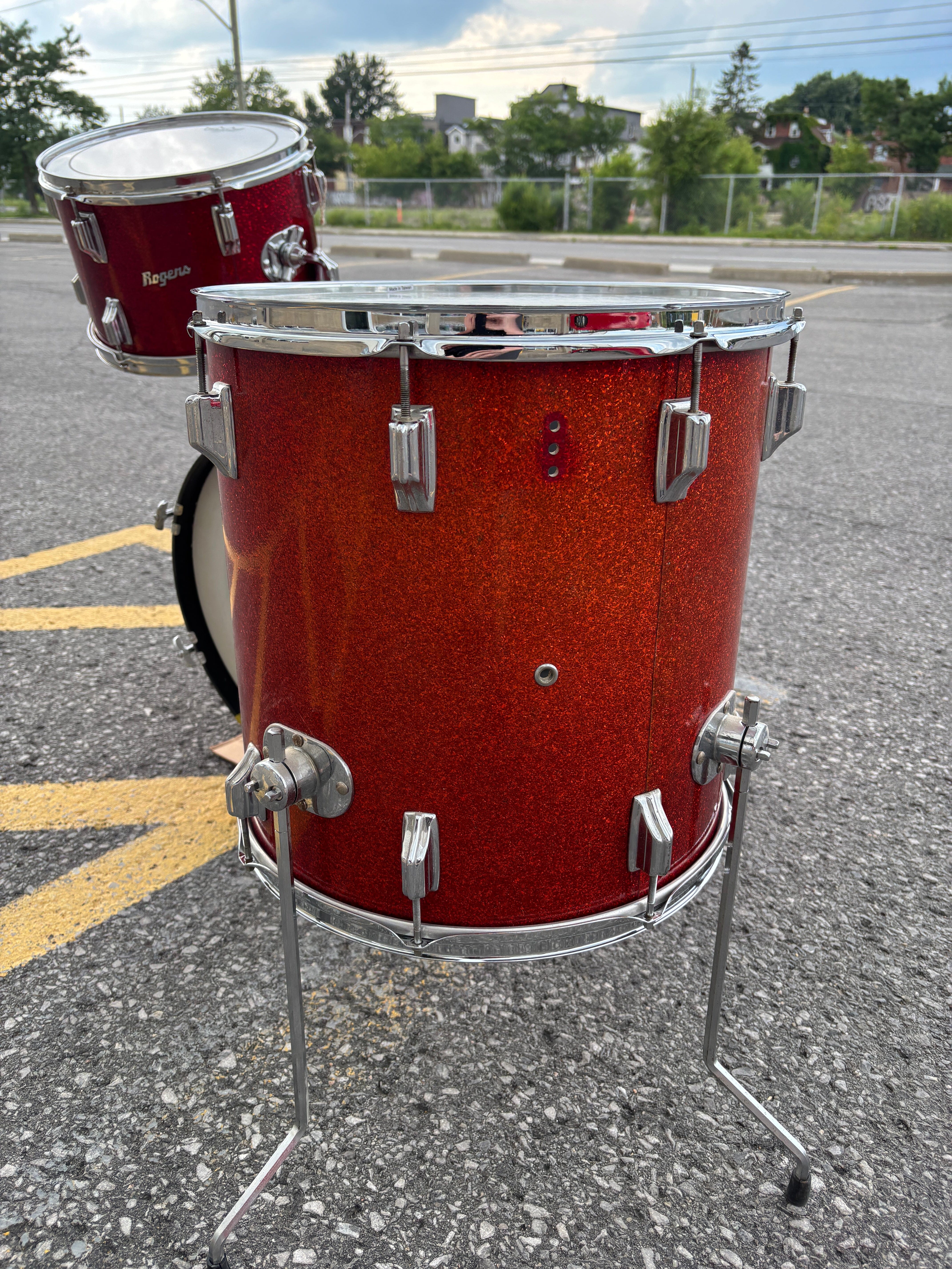 Rogers Red Sparkle 3pc Dayton Holiday CONSIGNMENT DRUM KIT Rogers