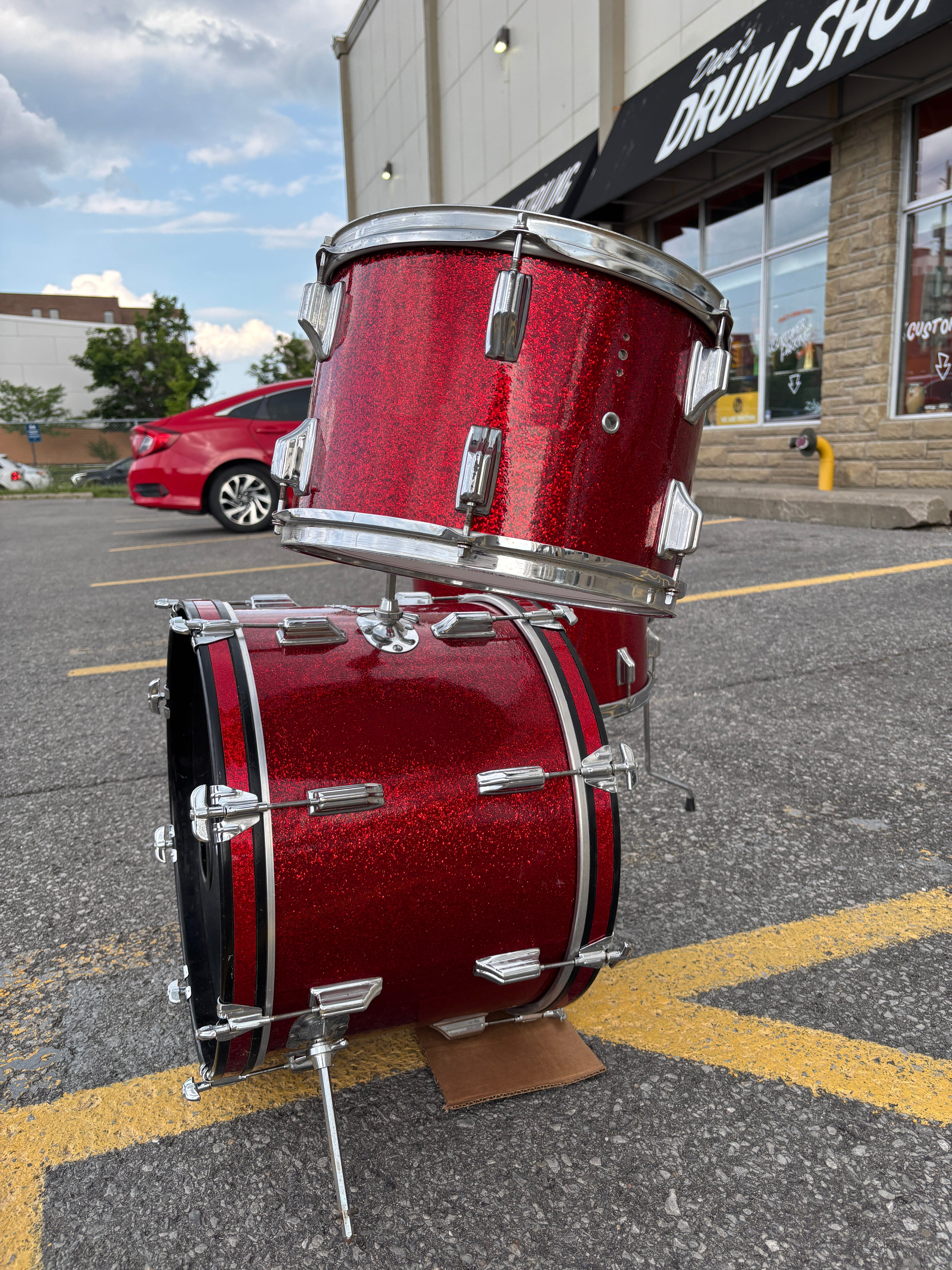 Rogers Red Sparkle 3pc Dayton Holiday CONSIGNMENT DRUM KIT Rogers