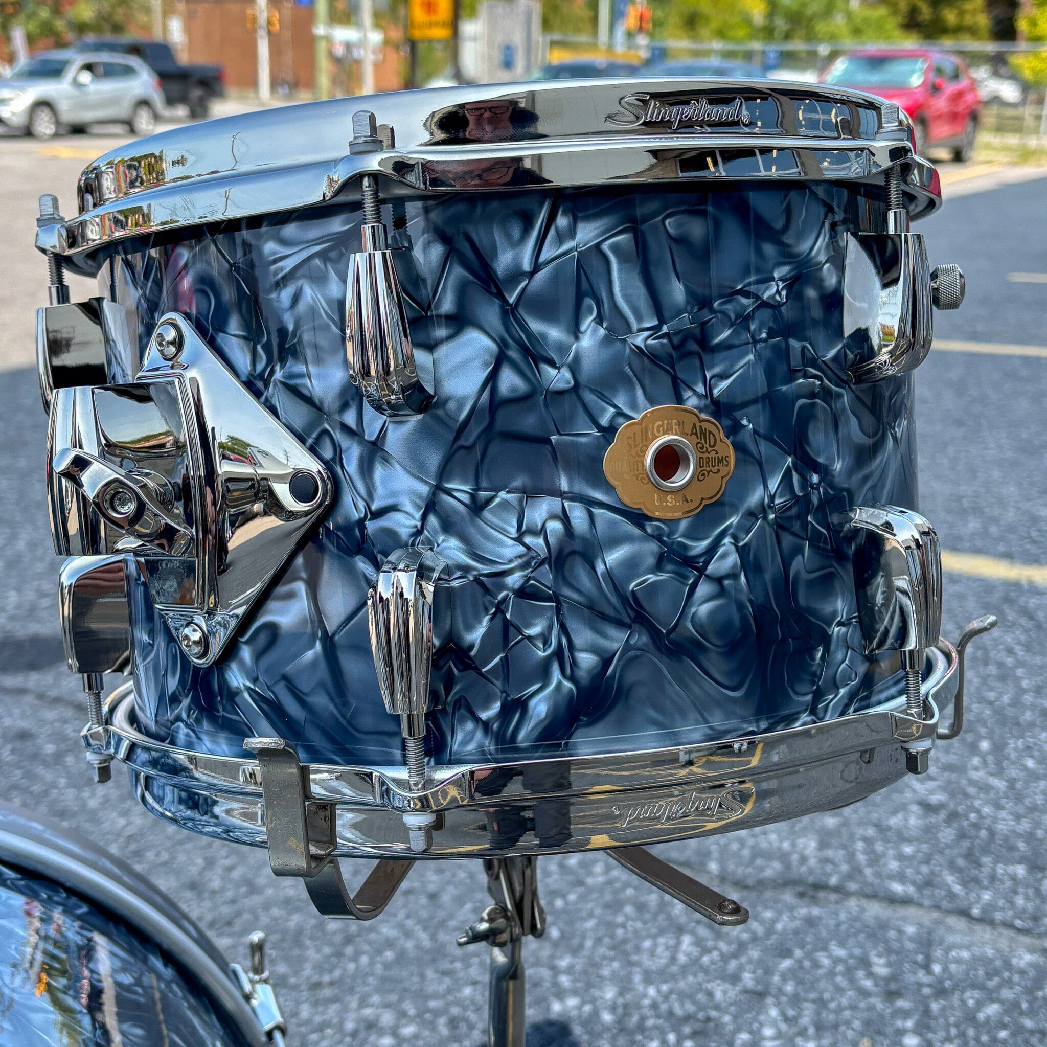 Slingerland 3pc Radio King Kit, 12/14F/20K, Black Diamond Wrap, Nickel Hardware (SLKTFPK20N03BQ069) NEW DRUM KIT Slingerland