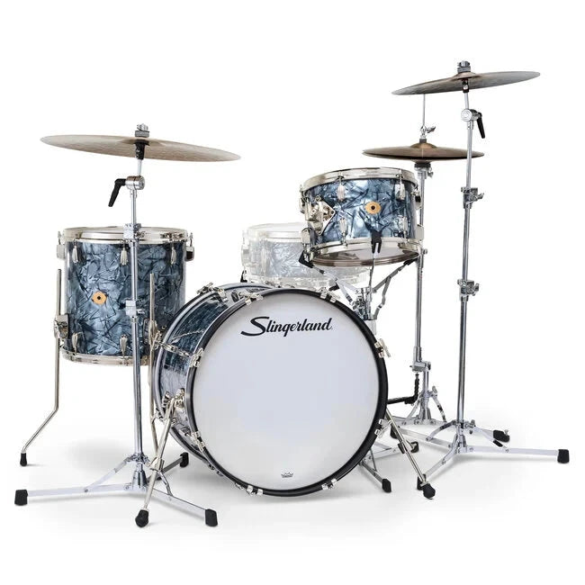 Slingerland 3pc Radio King Kit, 12/14F/20K, Black Diamond Wrap, Nickel Hardware (SLKTFPK20N03BQ069) NEW DRUM KIT Slingerland