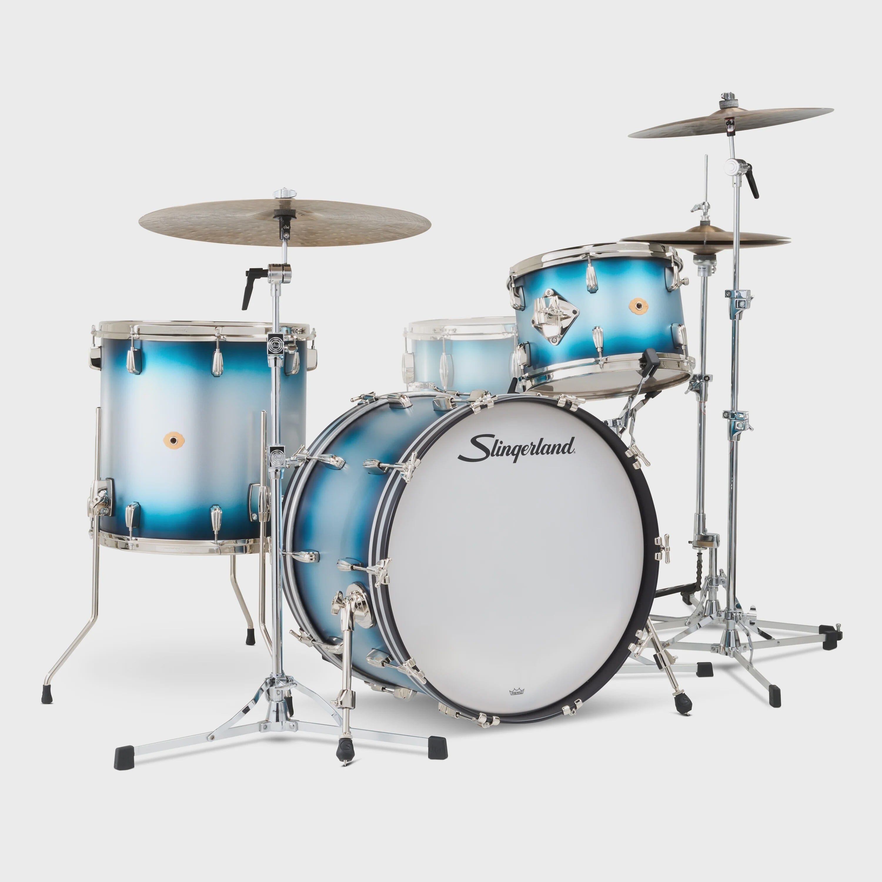 Slingerland 3PC Radio King Kit in Blue Silver Duco 22/13/16 NEW DRUM KIT Slingerland