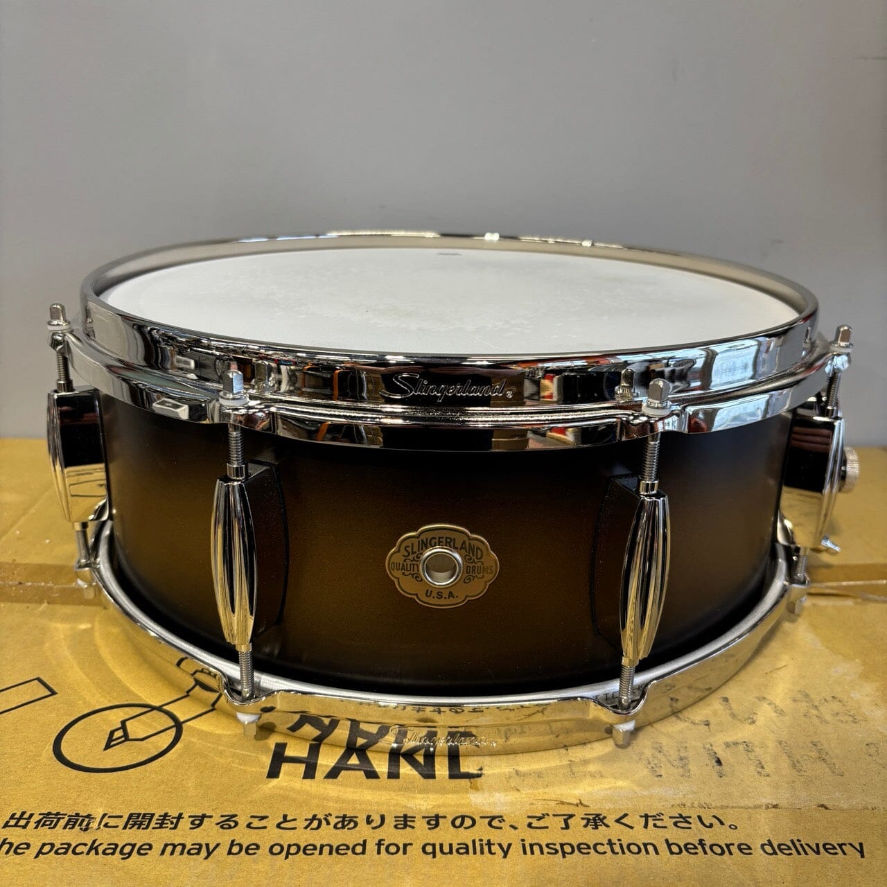 Slingerland 5.5x14 Mahogany/Poplar Snare, Black & Gold Lacquer, Nickel Hardware (USED) NEW SNARE DRUMS Slingerland