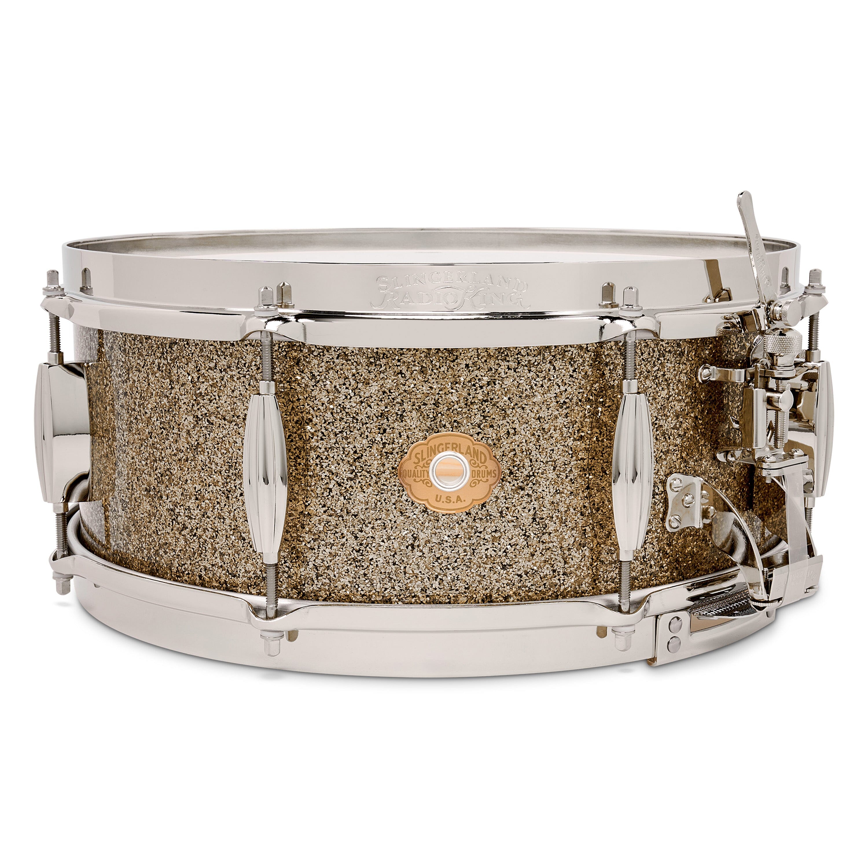 Slingerland Radio King 5.5x14 Solid Maple Snare, Gold Glass (SLFP5514SMK088) NEW SNARE DRUMS Slingerland