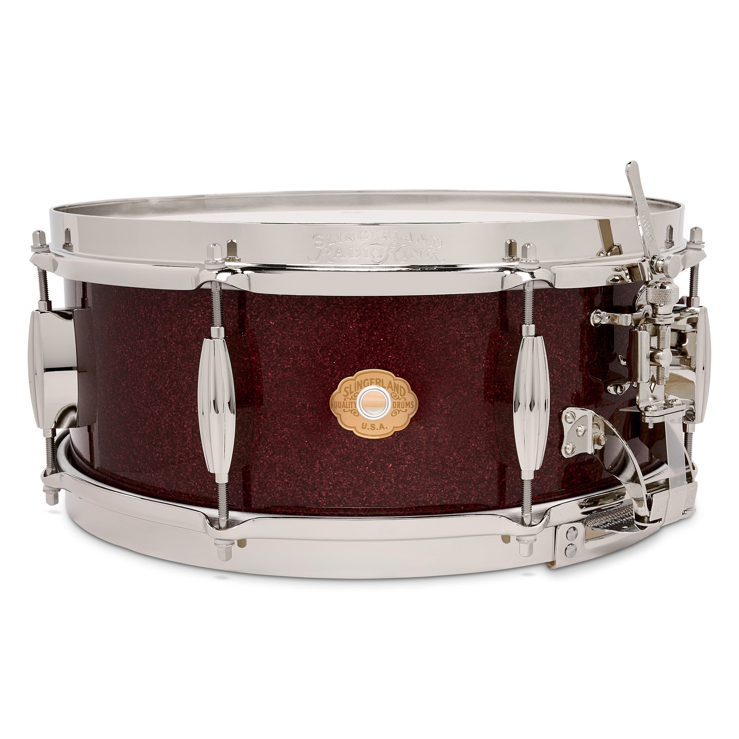 Slingerland Radio King 5.5x14 Solid Maple Snare, Maroon Glass (SLFP5514SMK665) NEW SNARE DRUMS Slingerland