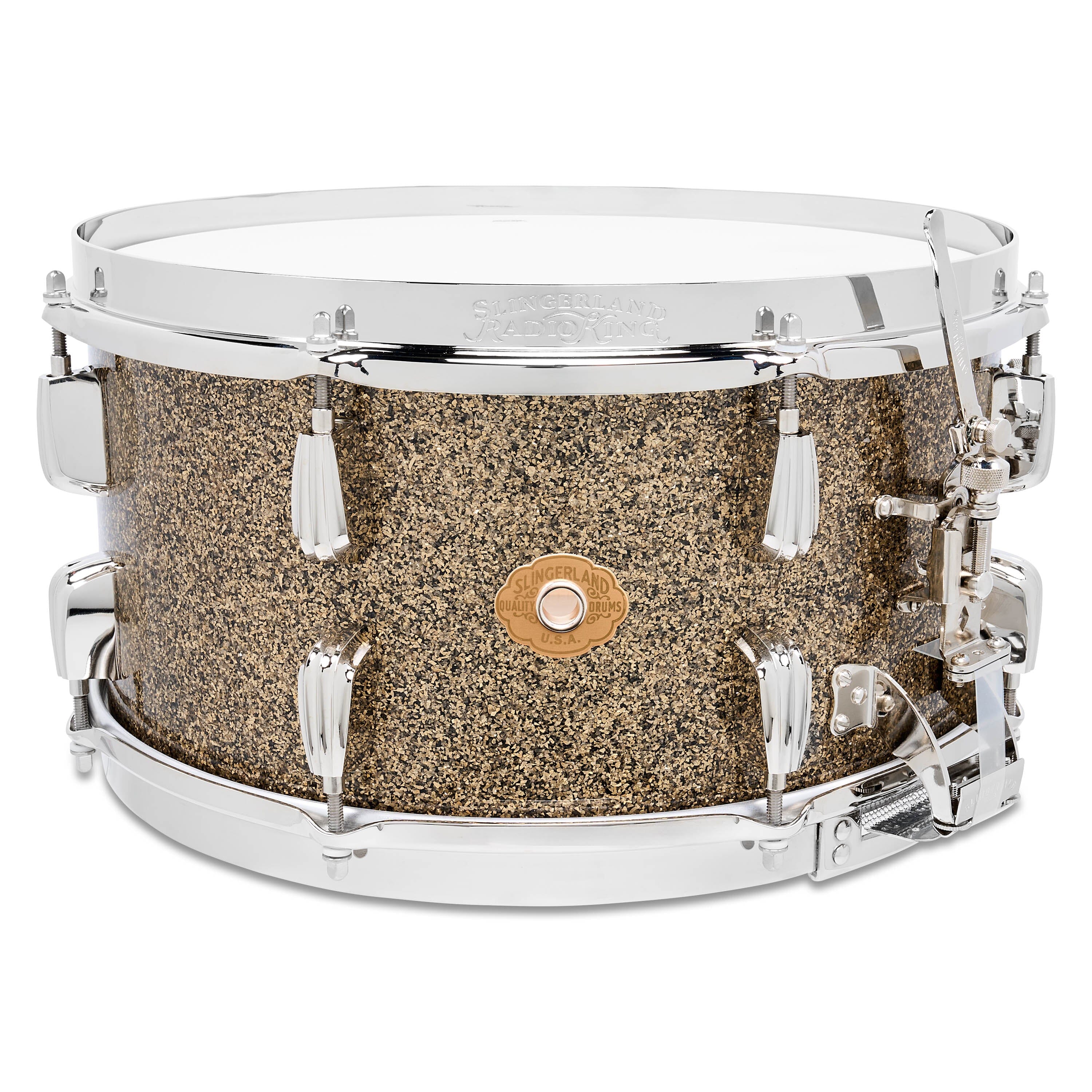 Slingerland Radio King 7x14 Solid Maple Snare, Gold Glass (SLFP0714SMK088) NEW SNARE DRUMS Slingerland