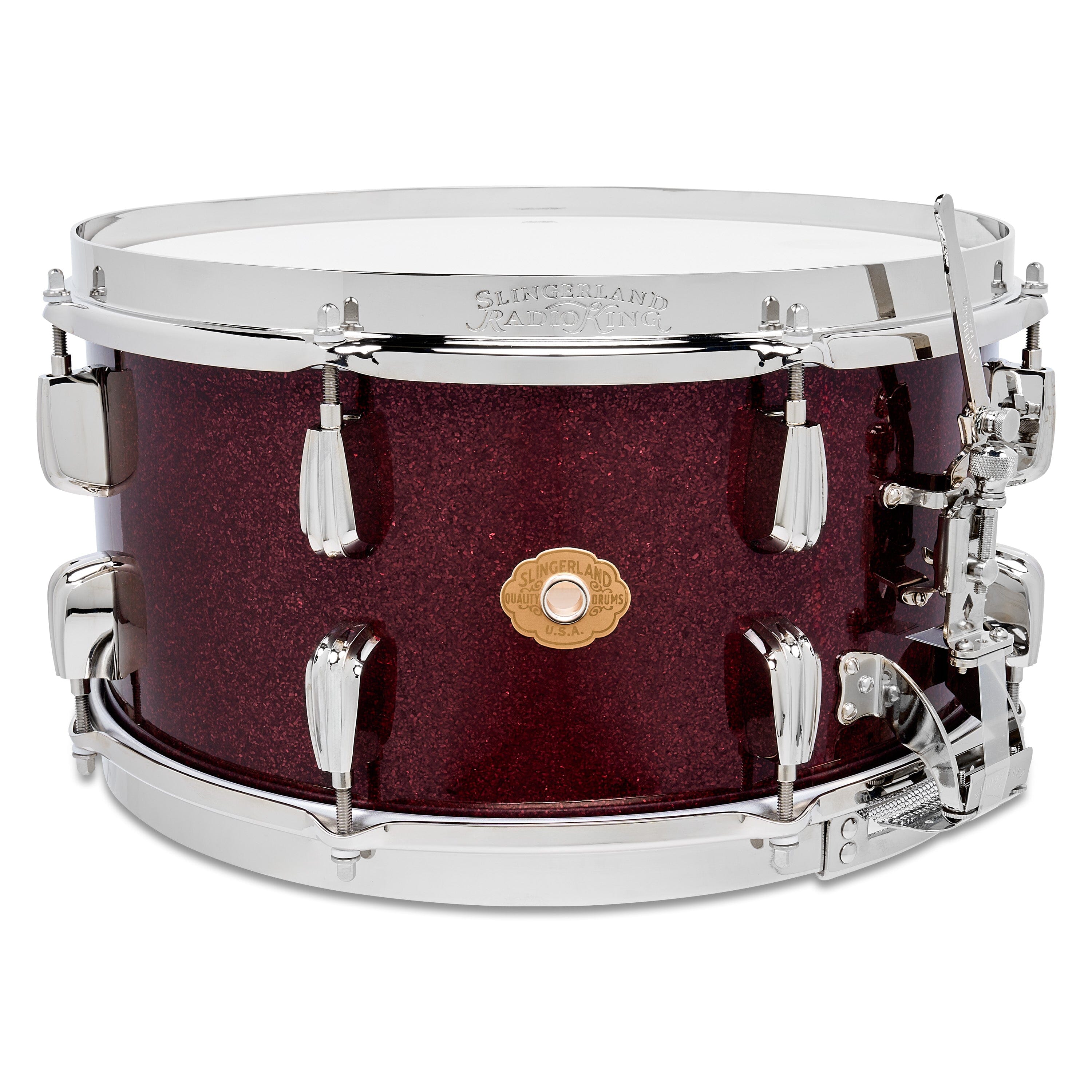Slingerland Radio King 7x14 Solid Maple Snare, Maroon Glass (SLFP0714SMK665) NEW SNARE DRUMS Slingerland