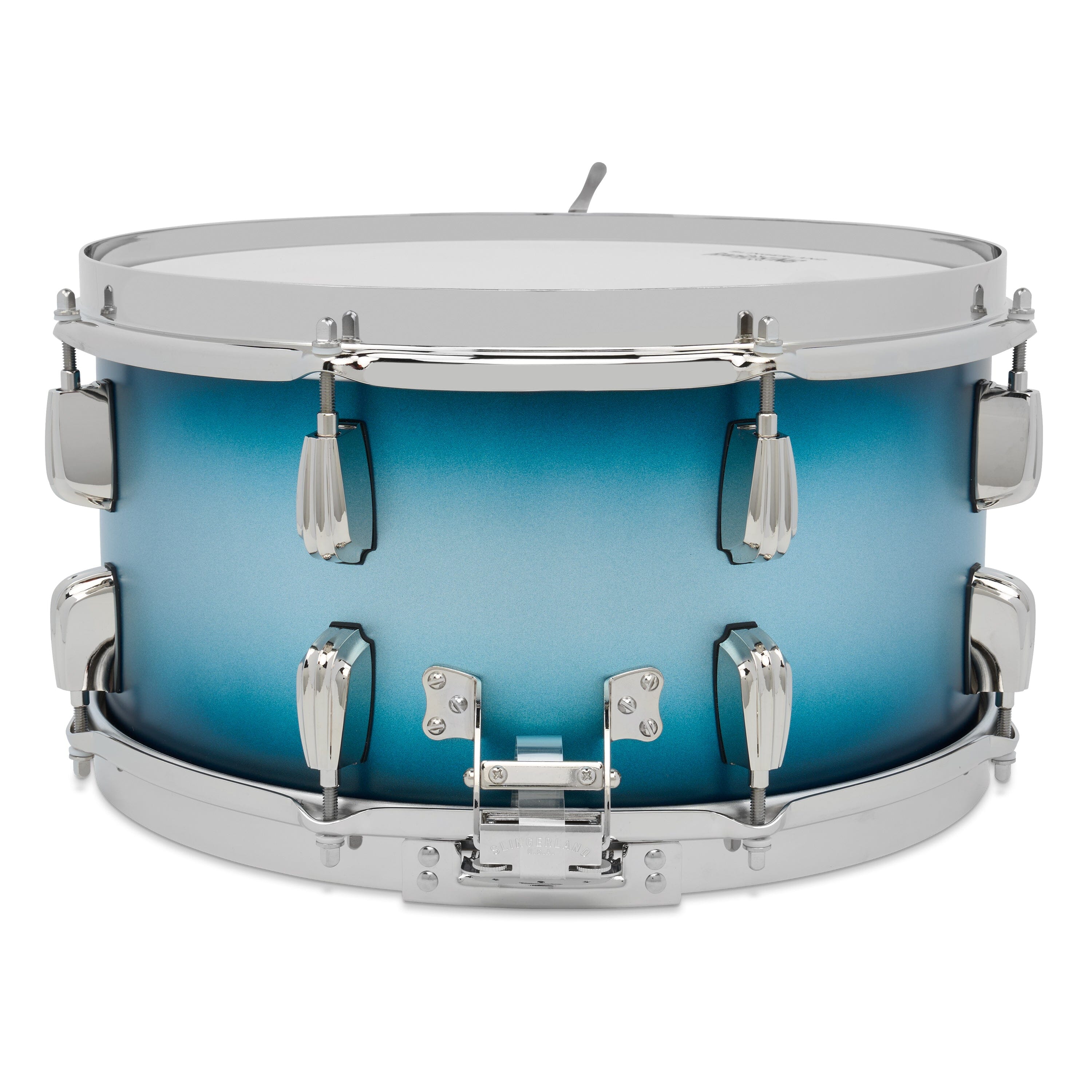 Slingerland Radio King 7x14 Solid Maple Snare, Silver and Blue Lacquer (SLLS0714SMK371) NEW SNARE DRUMS Slingerland