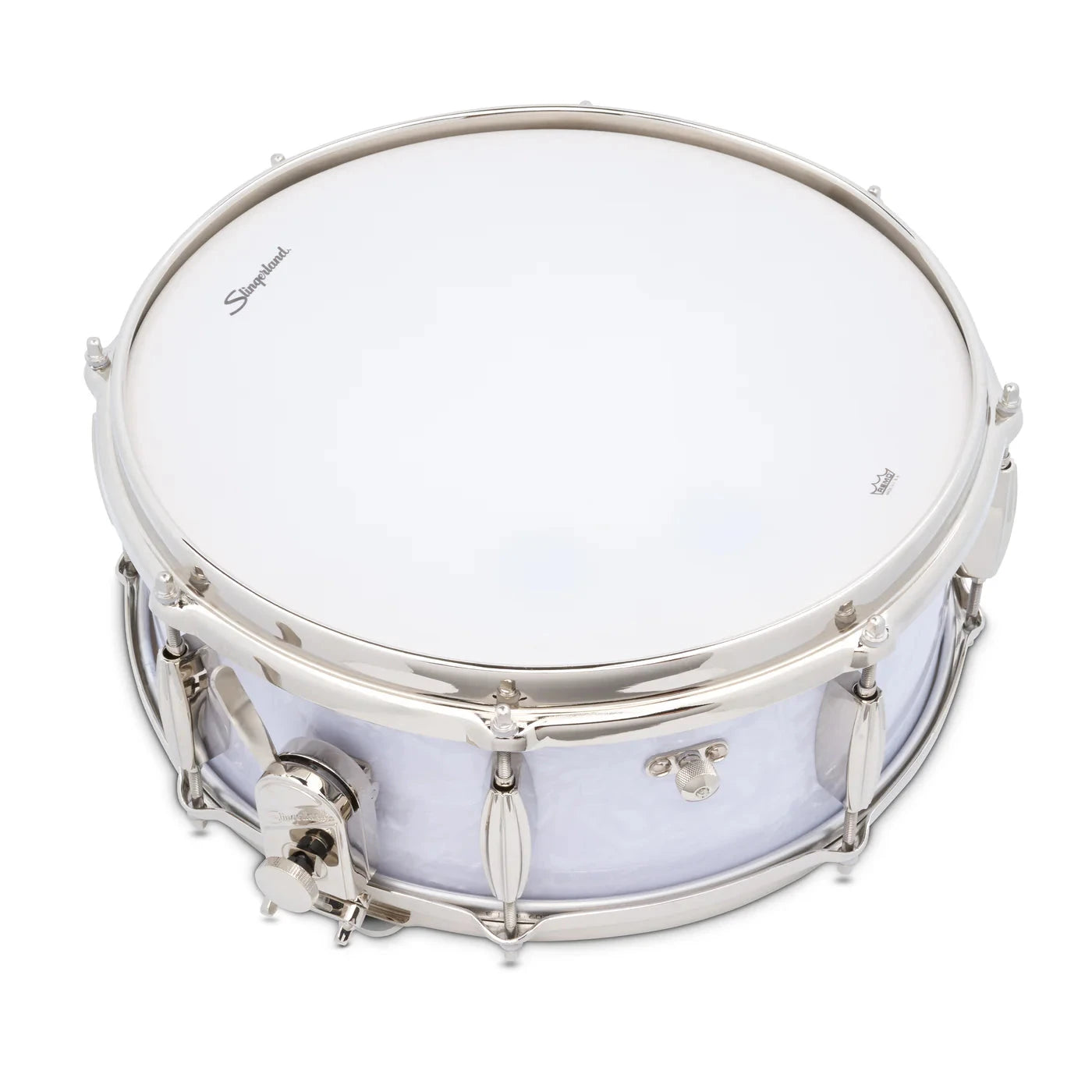 Slingerland Radio King Artist Snare Drum 14x5.5", White Marine Pearl (SLFP5514SSK016) NEW SNARE DRUMS Slingerland