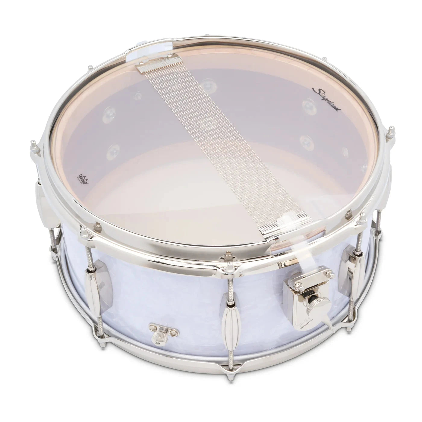 Slingerland Radio King Artist Snare Drum 14x6.5", White Marine Pearl (SLFP6514SSK016) NEW SNARE DRUMS Slingerland