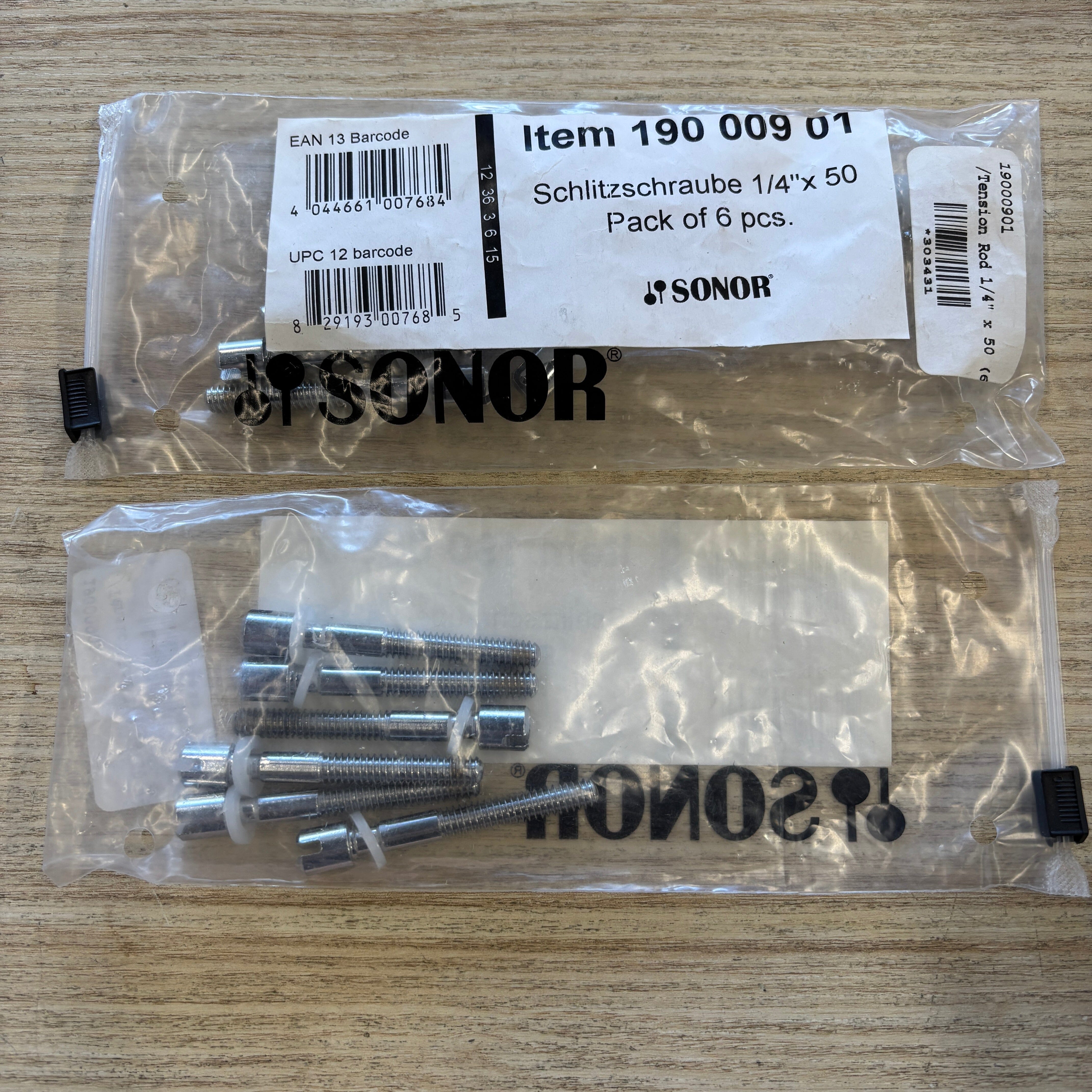 Sonor .25" / 50mm Tension Rods w/ washer, 6-pk (19000901) NEW DRUM ACCESSORIES Sonor