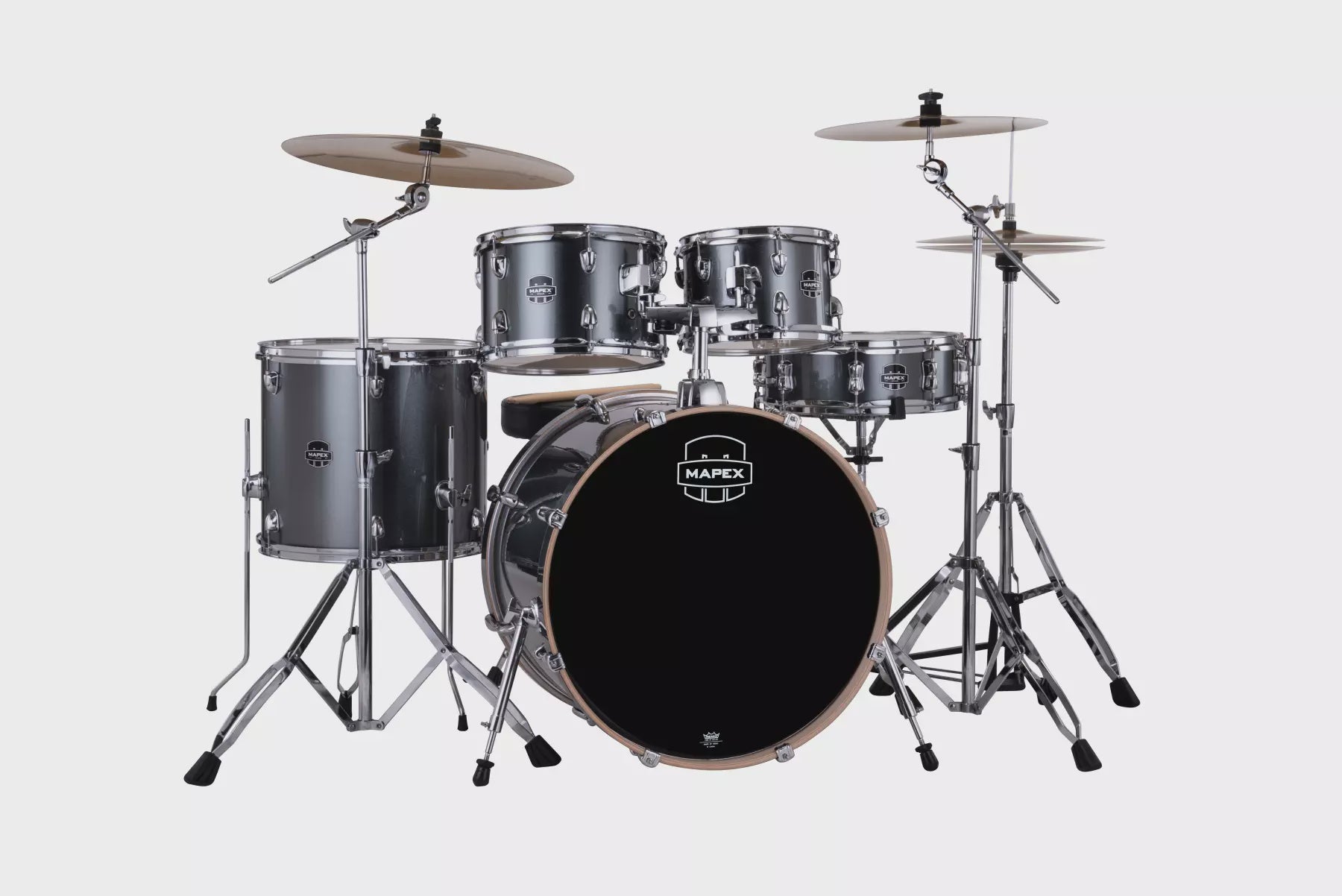 Mapex Venus 5-Piece Drum Kit 22,10,12,16,SD w/ Hardware & Cymbals, Steel Blue Metallic (MPX-VE5295FTCVC)