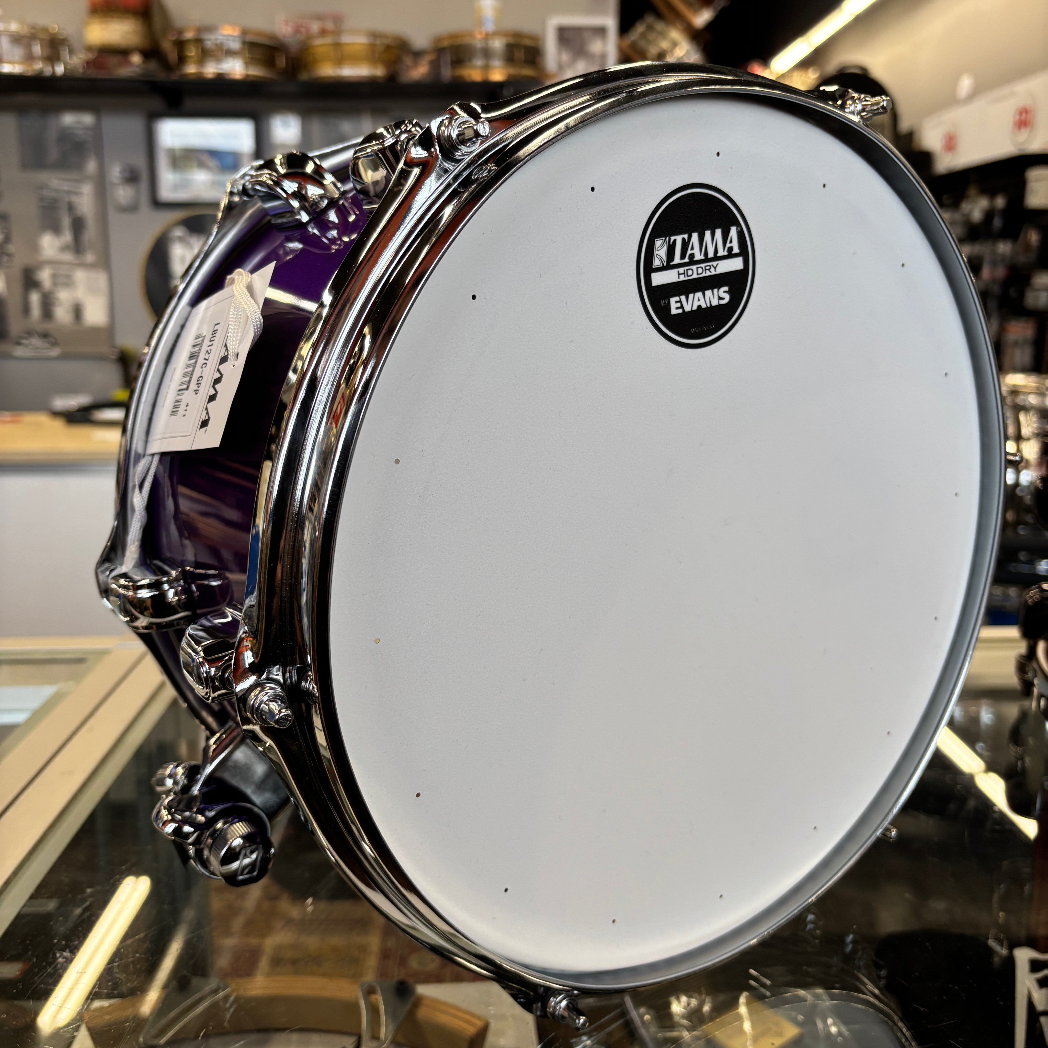 Tama S.L.P. 12x7'' Mod Bubinga Snare Drum Clay Aeschliman Model - Galactic Purple (LBU127CGPP) NEW SNARE DRUMS Tama