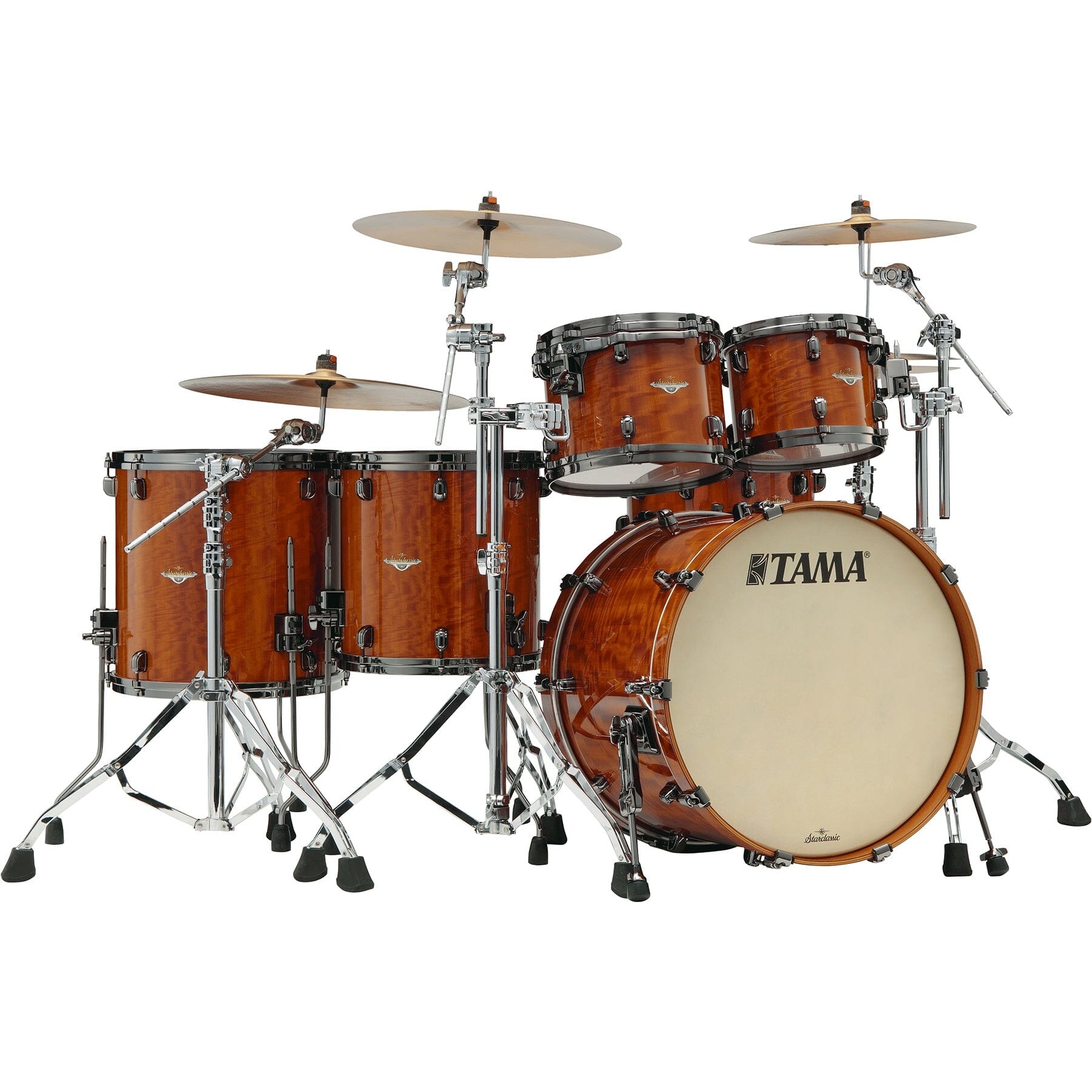 TAMA STARCLASSIC BUBINGA LIMITED FIGURED GLOSS AFRICAN CHERRY FINISH NEW DRUM KIT Tama