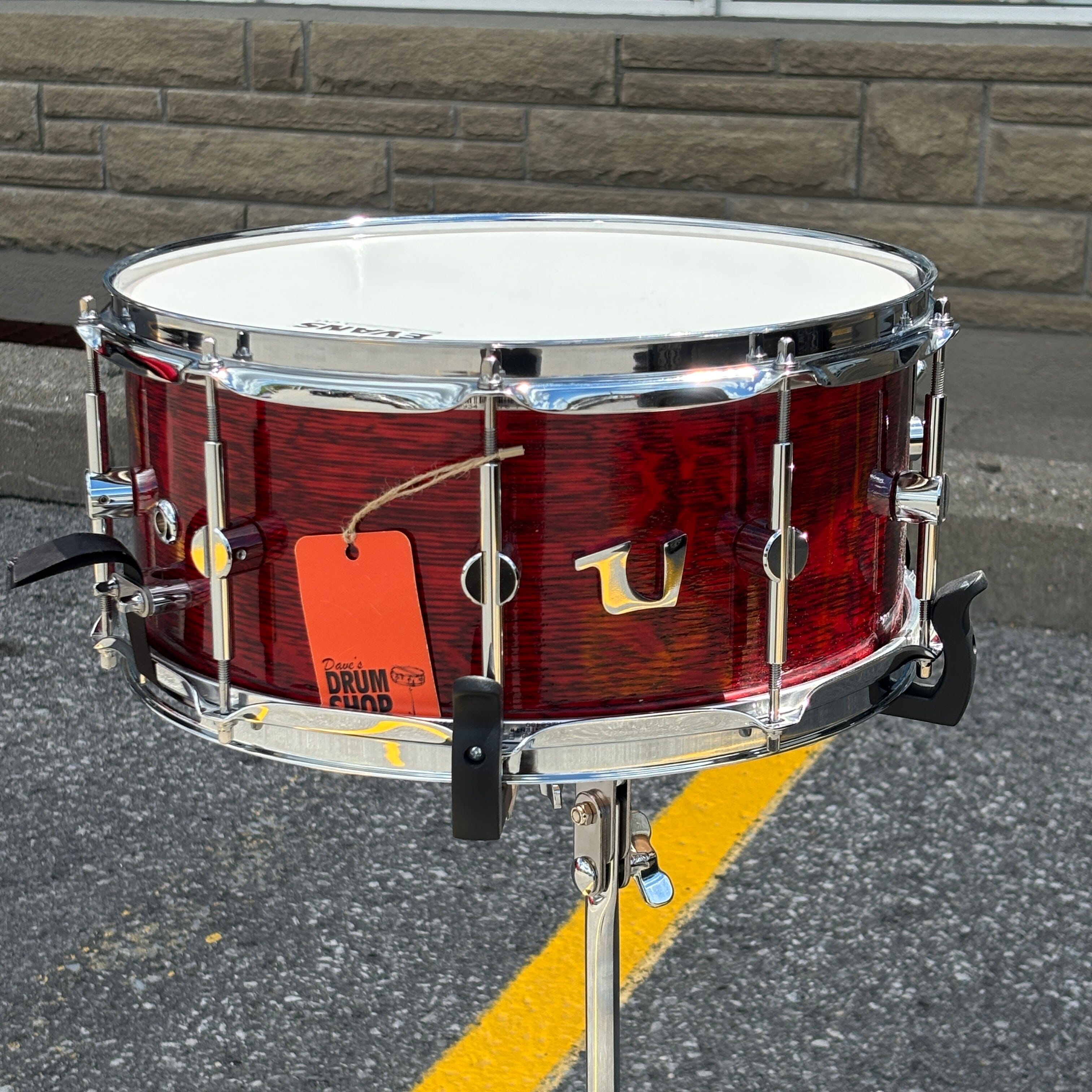 Unix Snares 6.5 x 14 Red Lacquer Solid Shell Steam Bent CONSIGNMENT DRUM KIT Unix