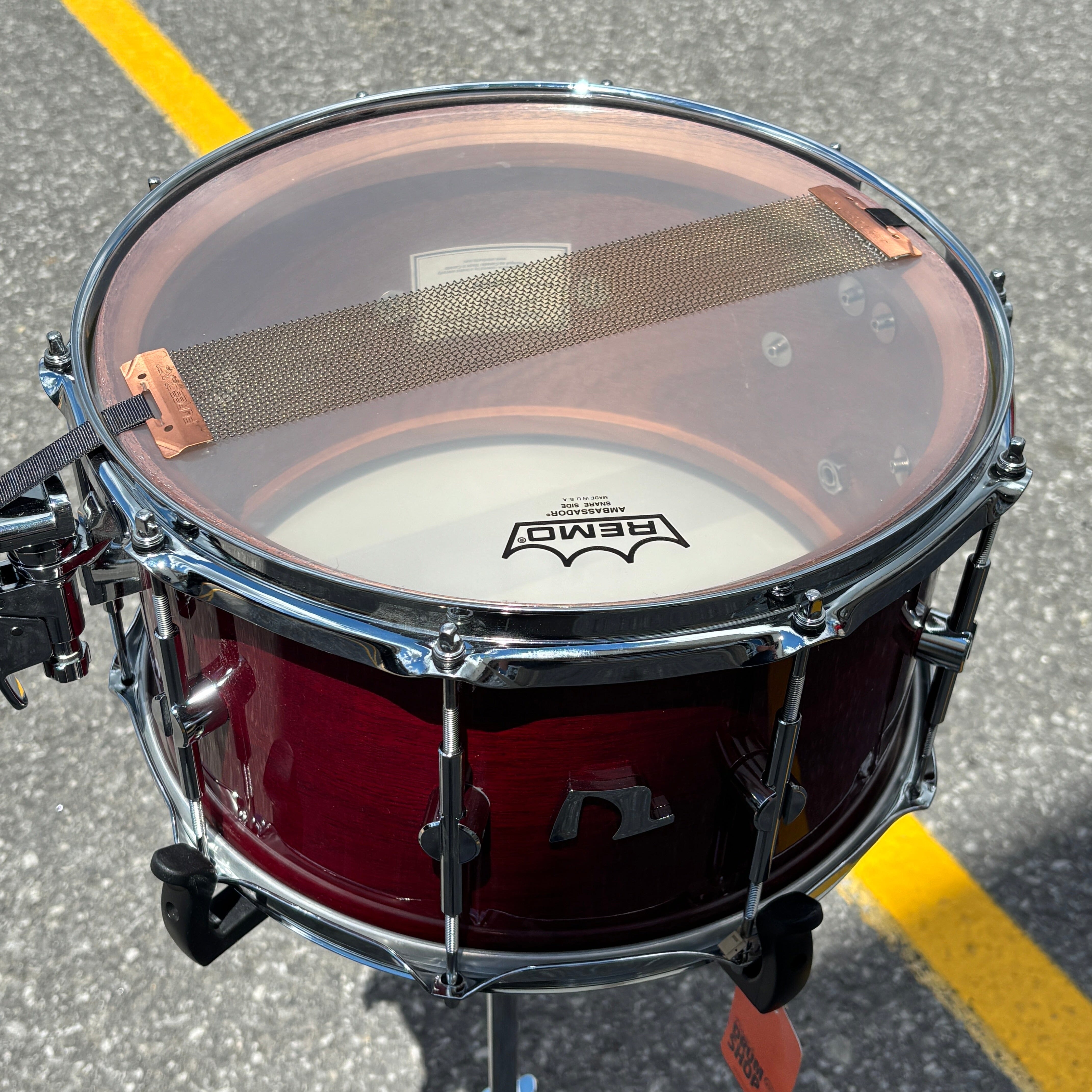 Unix Snares 8 x 14 Red Lacquer Solid Shell Steam Bent CONSIGNMENT DRUM KIT Unix