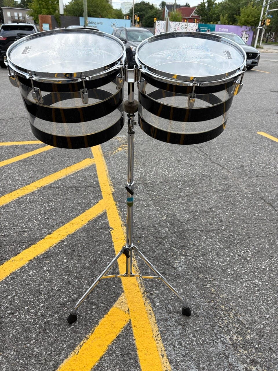 Vintage 1970's Ludwig Vistalite Pattern A Concert Toms – 13/14/15/16 with Stands CONSIGNMENT DRUM KIT LUDWIG