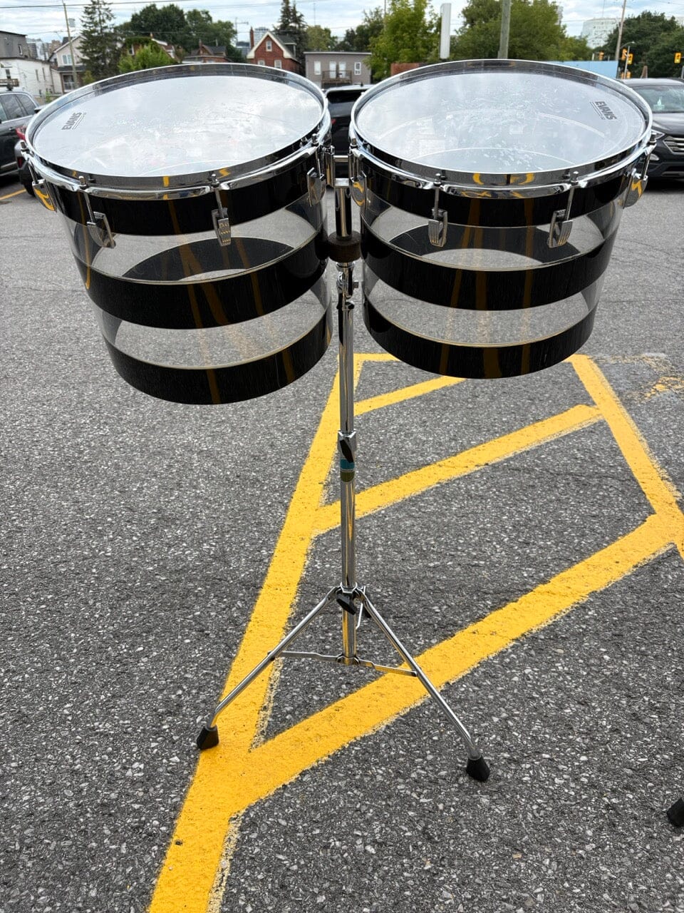 Vintage 1970's Ludwig Vistalite Pattern A Concert Toms – 13/14/15/16 with Stands CONSIGNMENT DRUM KIT LUDWIG