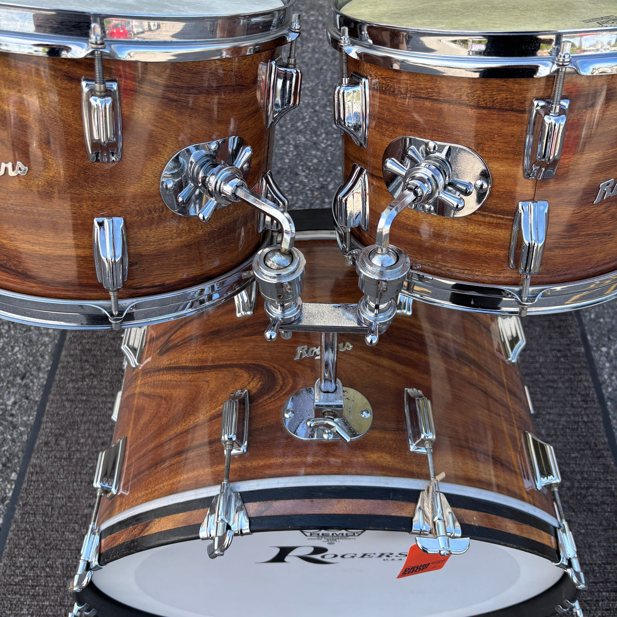 Vintage Early 1970s Rogers Fullerton Koa Drum Kit – 24/12/13/16 CONSIGNMENT DRUM KIT Rogers