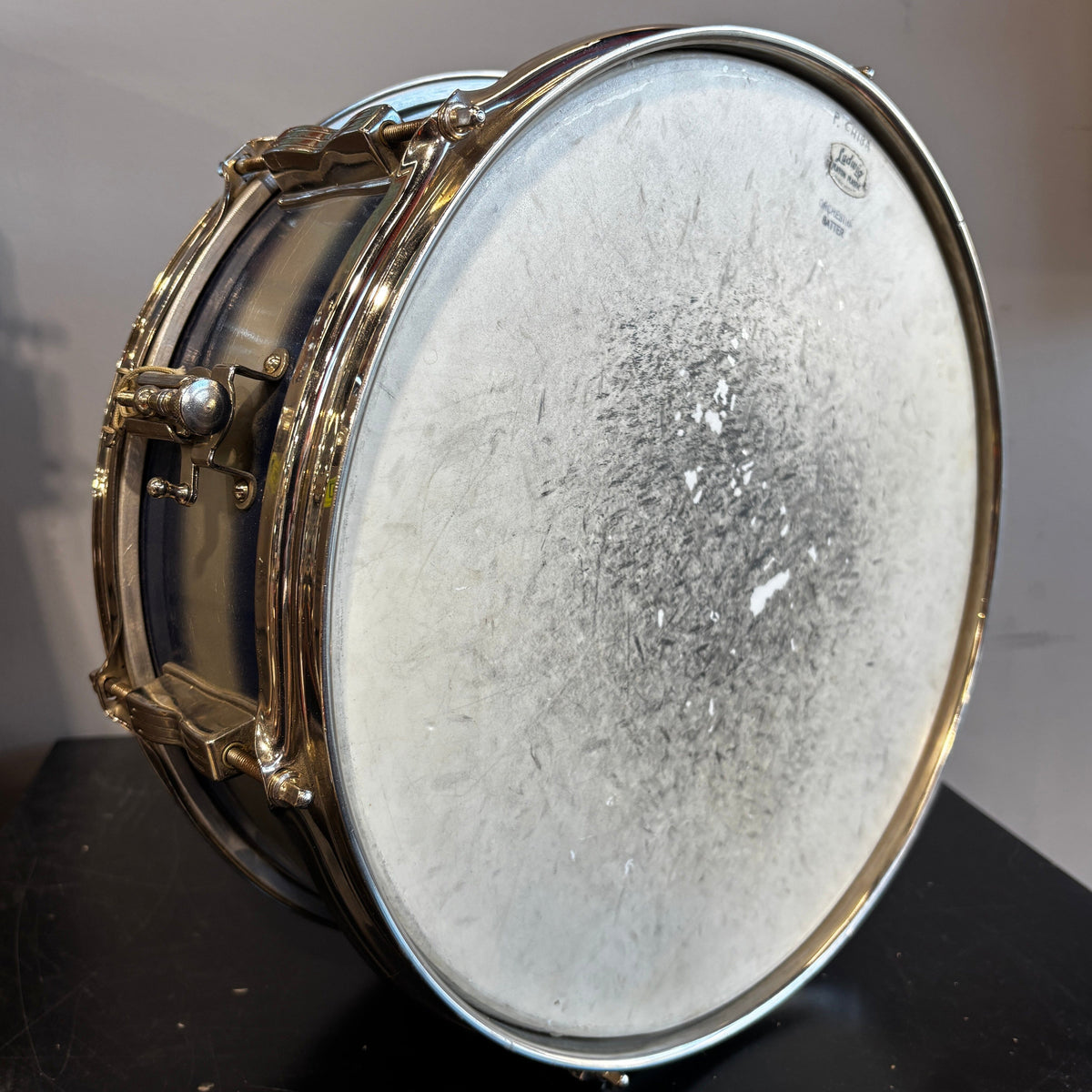 Vintage Ludwig Pioneer 5" x 14" Snare Drum – Blue/Silver Duco – 1958–1960 Transition Badge USED SNARE DRUMS LUDWIG