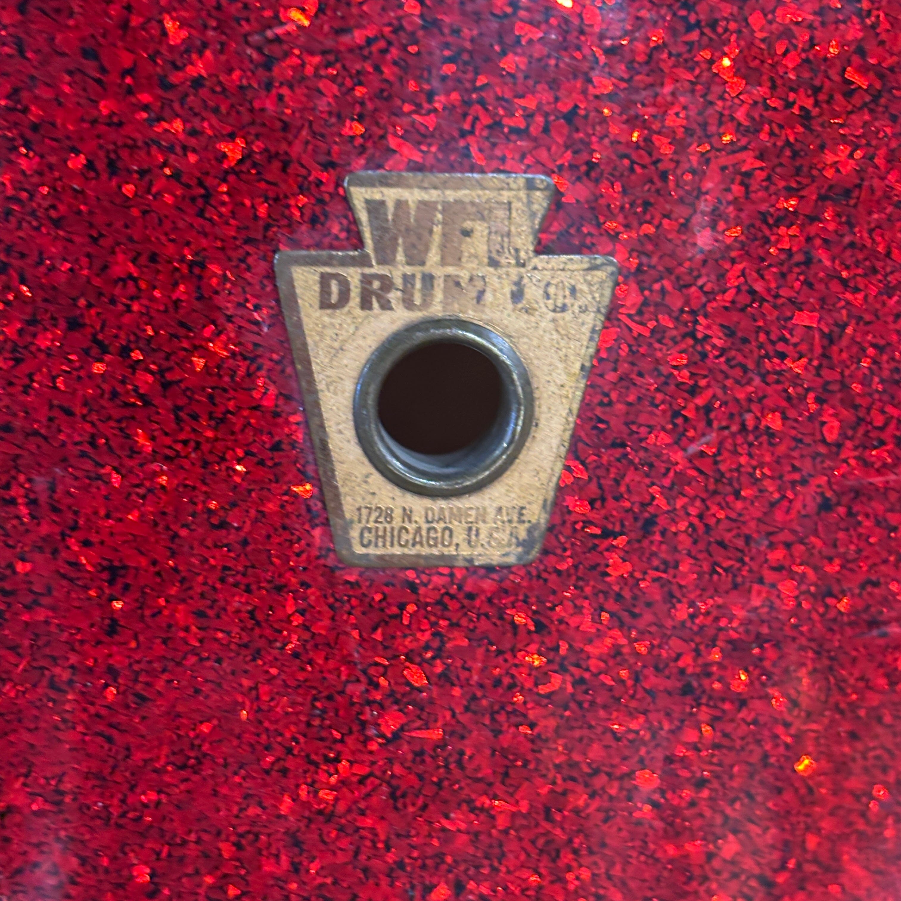 WFL Red Glitter 3pc 1957 13/16/22 CONSIGNMENT DRUM KIT WFL