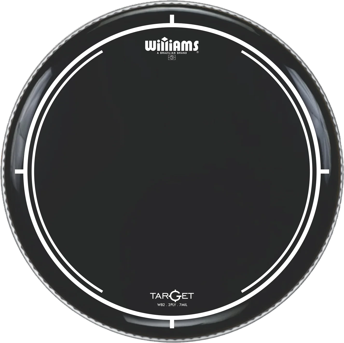 Williams 16" Double Ply Black Oil Target Series Drum Head, 7-MIL (WB2-7MIL-16) DRUM SKINS Williams Drumheads