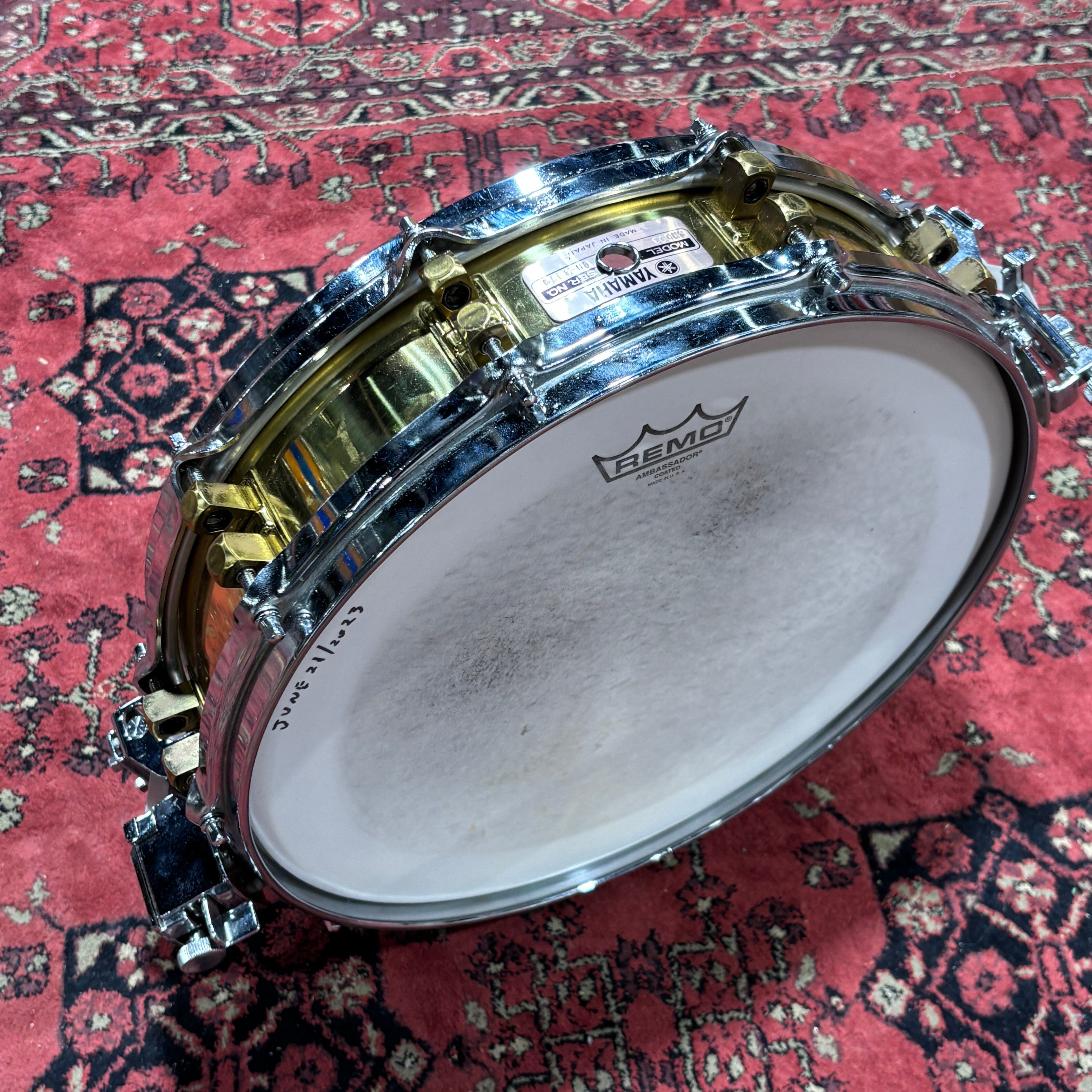 Yamaha SD-493 Brass Piccolo Snare Drum 14x3.5 Made in Japan 1988 CONSIGNMENT DRUM KIT Yamaha
