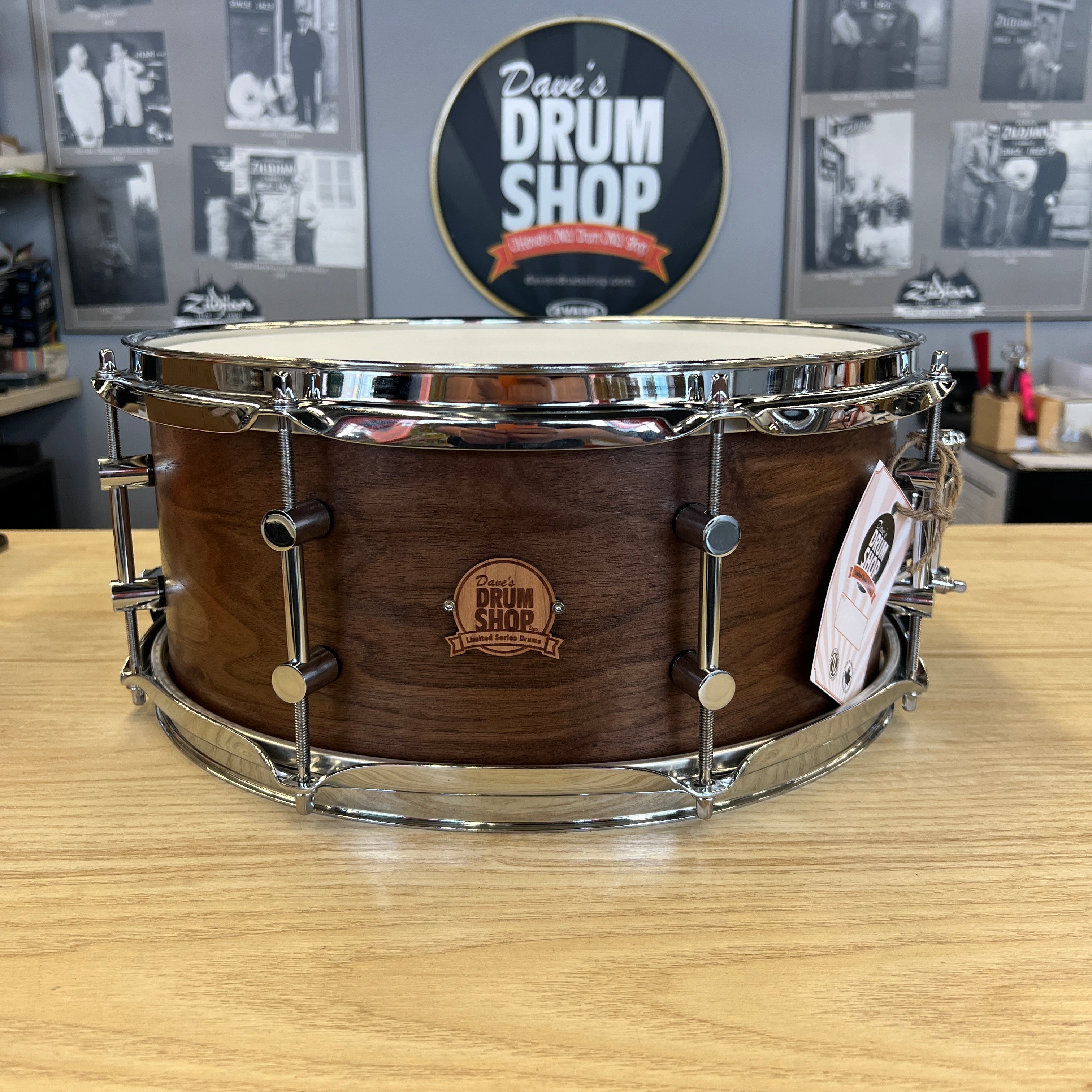 Dave's Limited Edition Snares for Charity Walnut drum kit Dave's Drum Shop